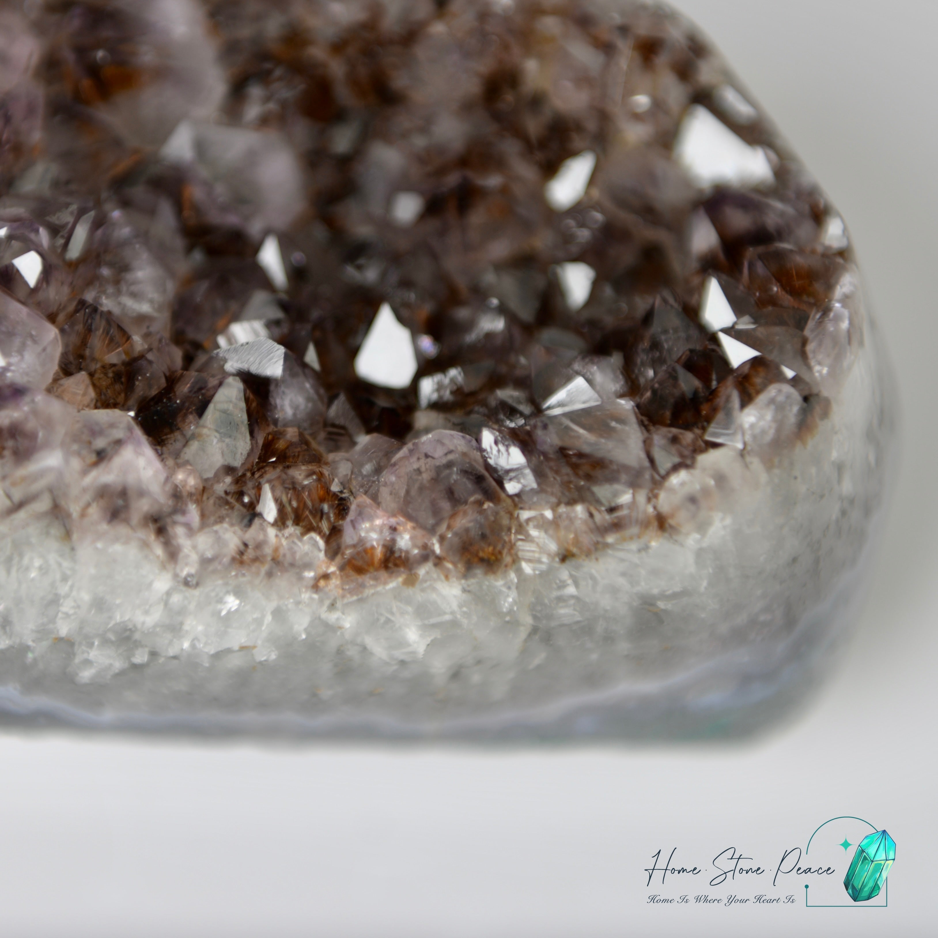 茶色紫鈦晶簇 Tea Amethyst Rutilated Cluster