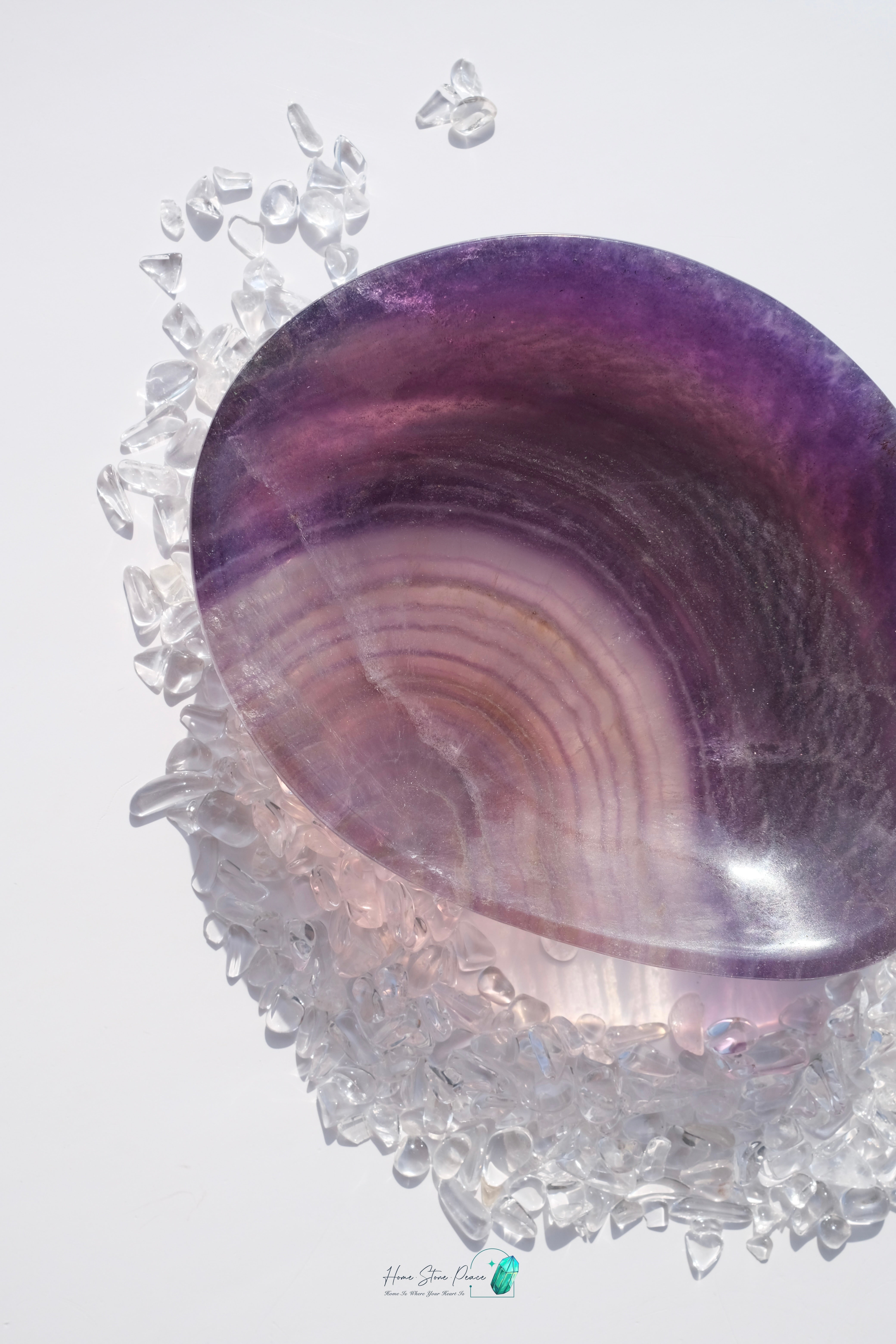 千層紫色螢石碟(加厚)紫蛍石皿