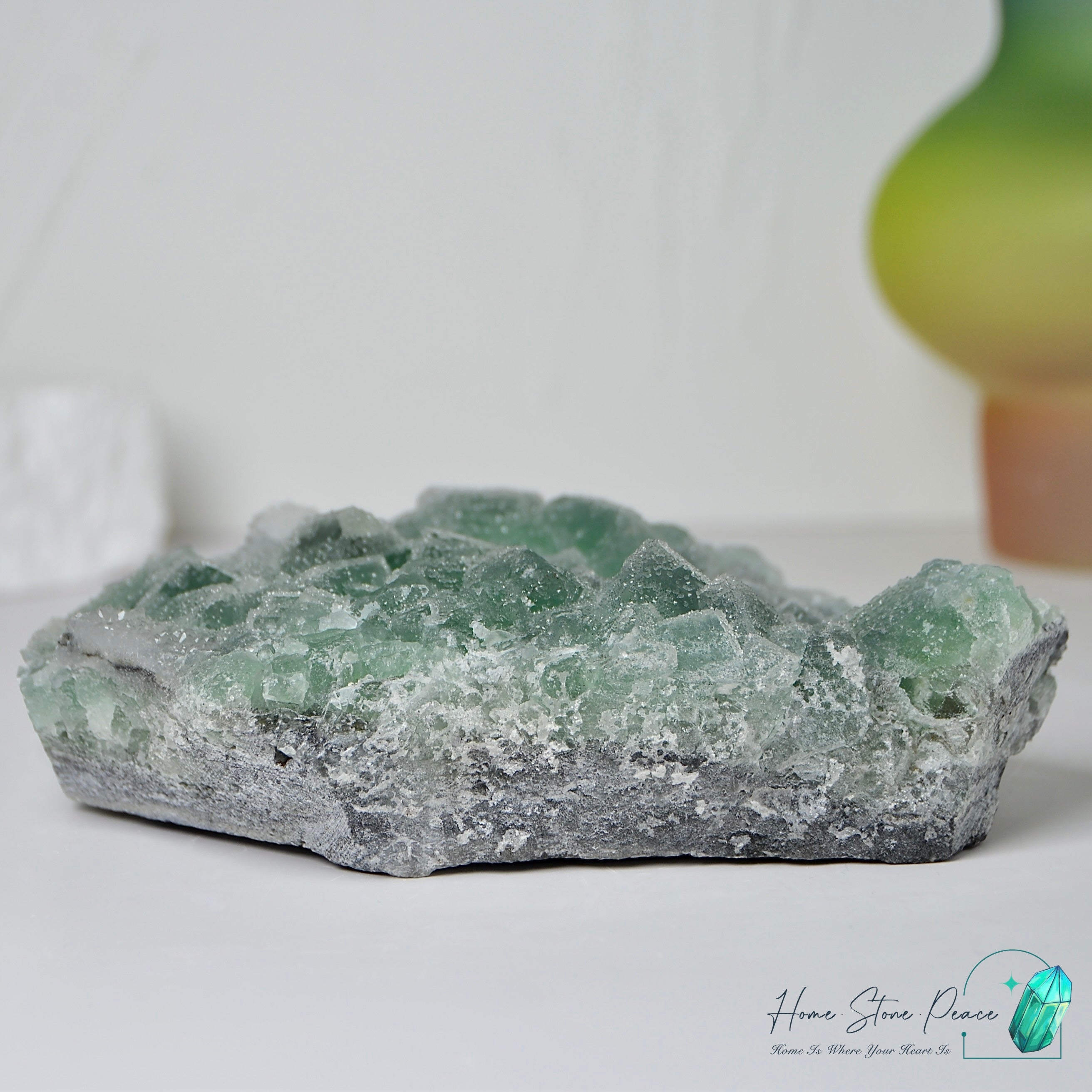 砂糖螢石原石 Green Sugar Coated Fluorite Cluster