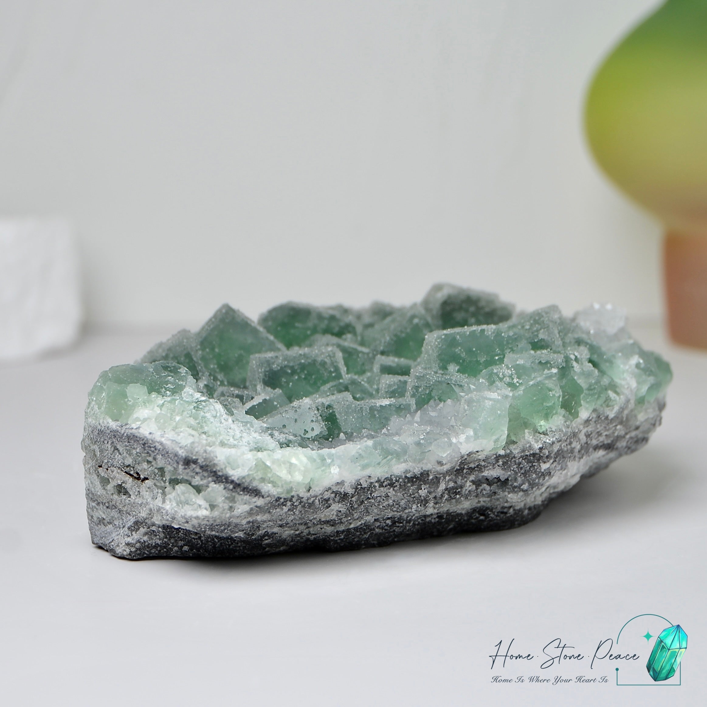 砂糖螢石原石 Green Sugar Coated Fluorite Cluster