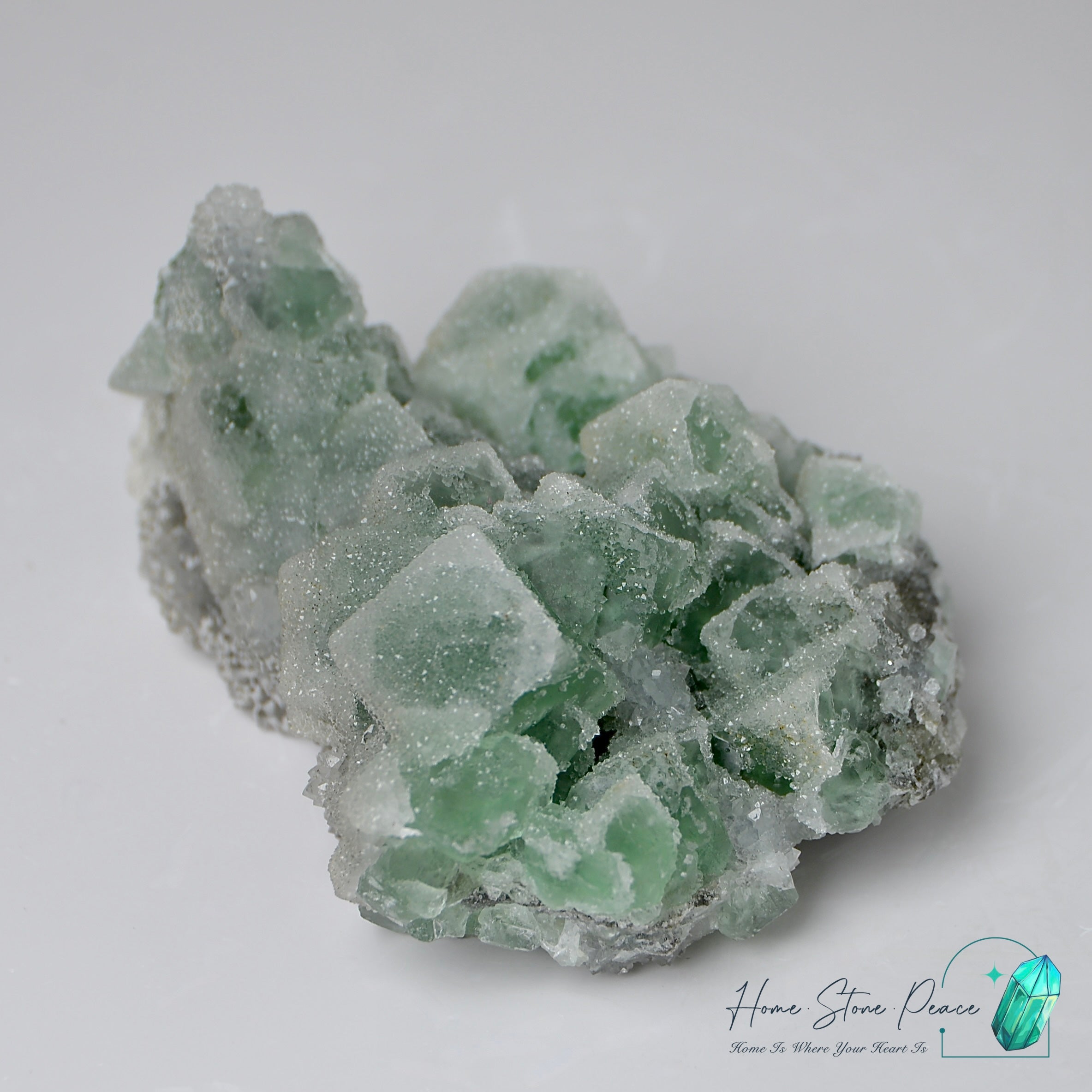 砂糖螢石原石 Green Sugar Coated Fluorite Cluster