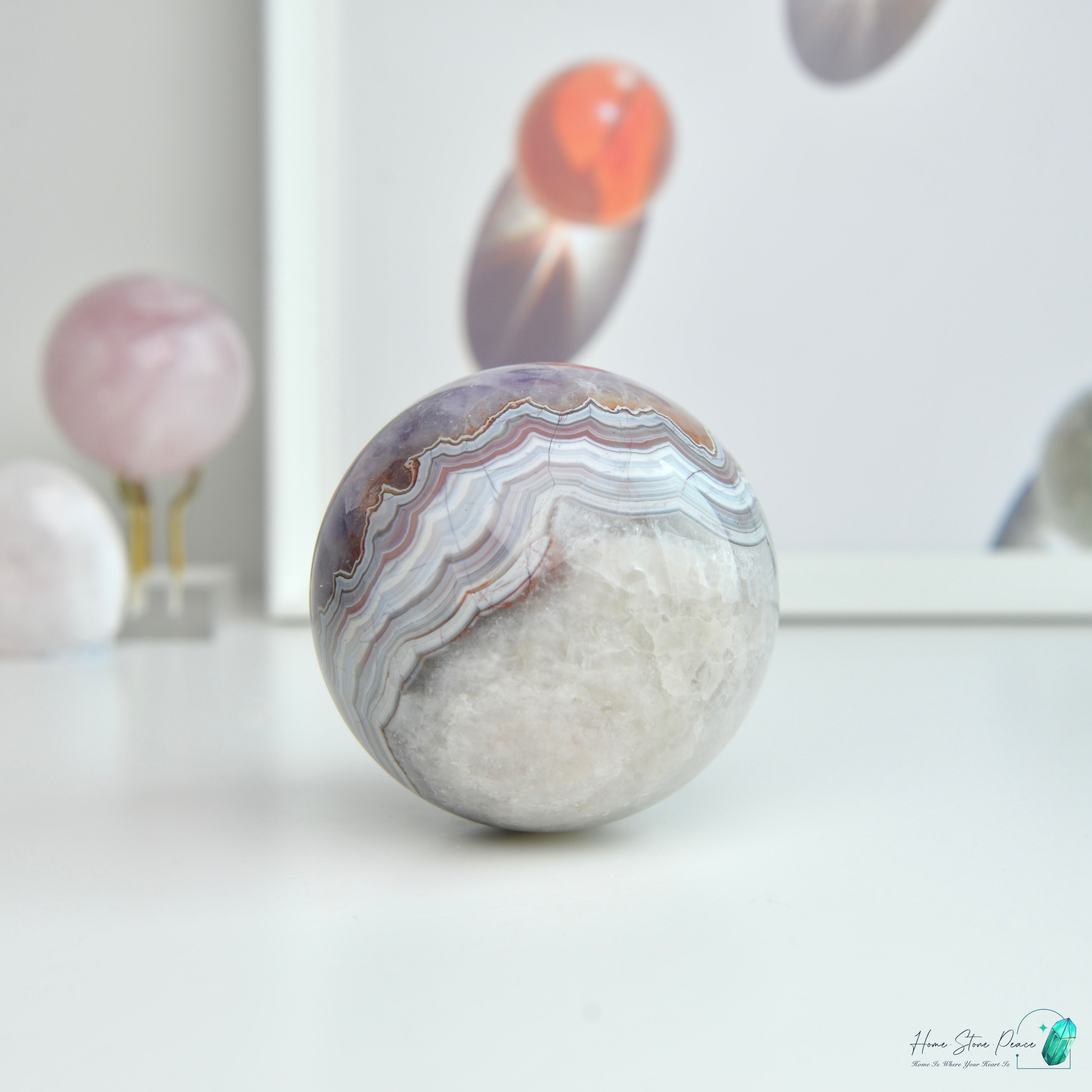 紫水晶瑪瑙球 Amethyst Agate Sphere