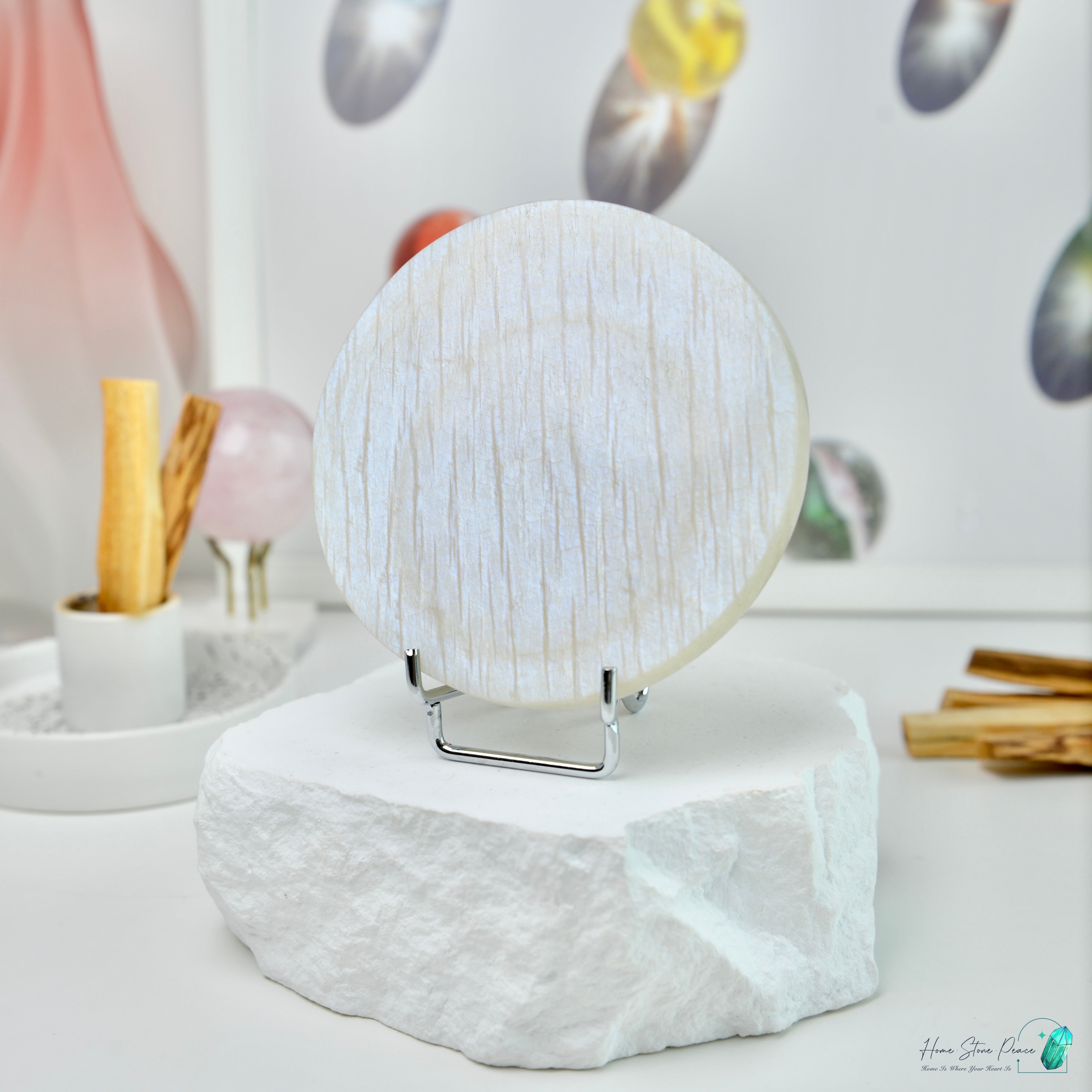 滿月月亮石連座 フルムーンムーンストーン スタンド付き