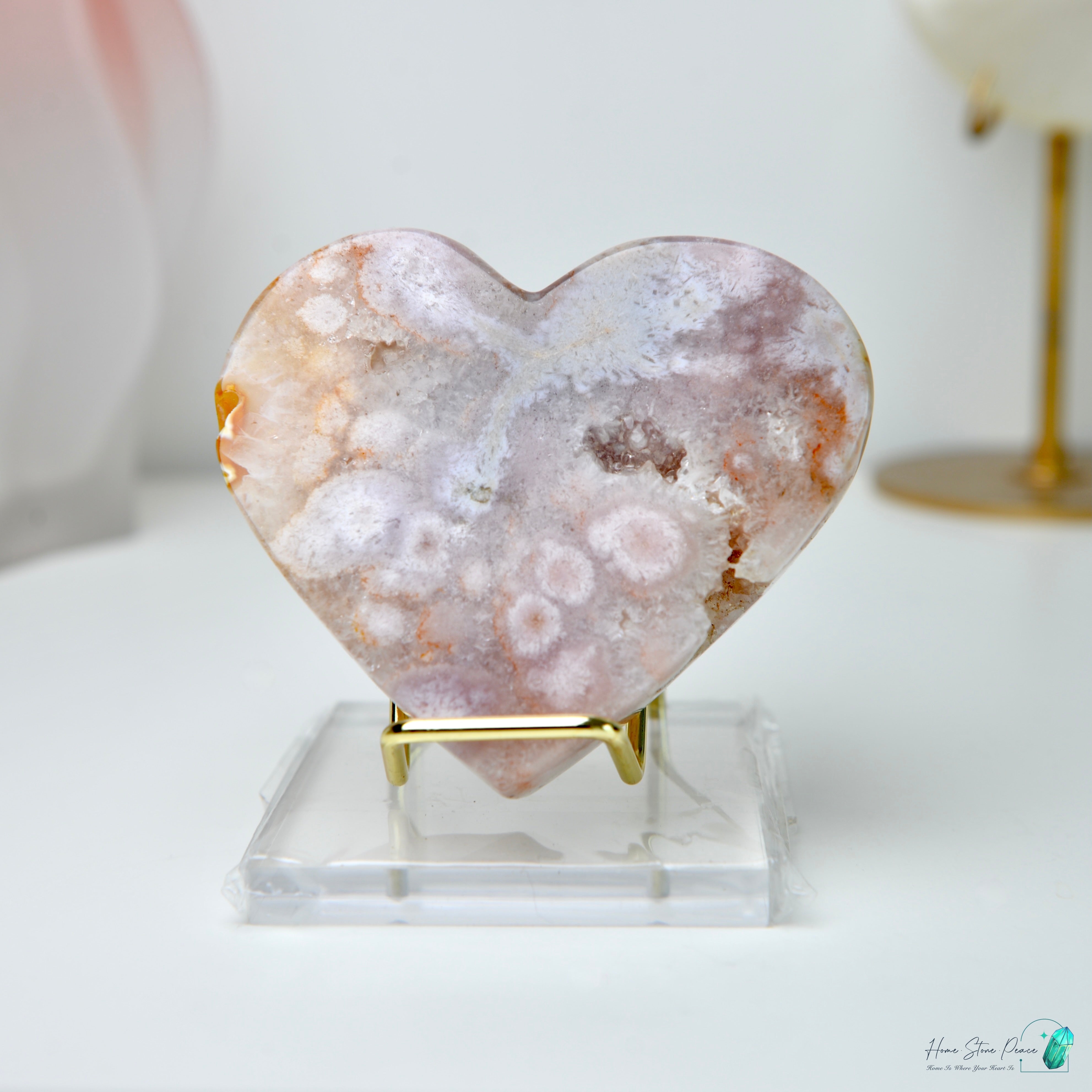 桜花瑪瑙心連座 Cherry Blossom Agate Heart