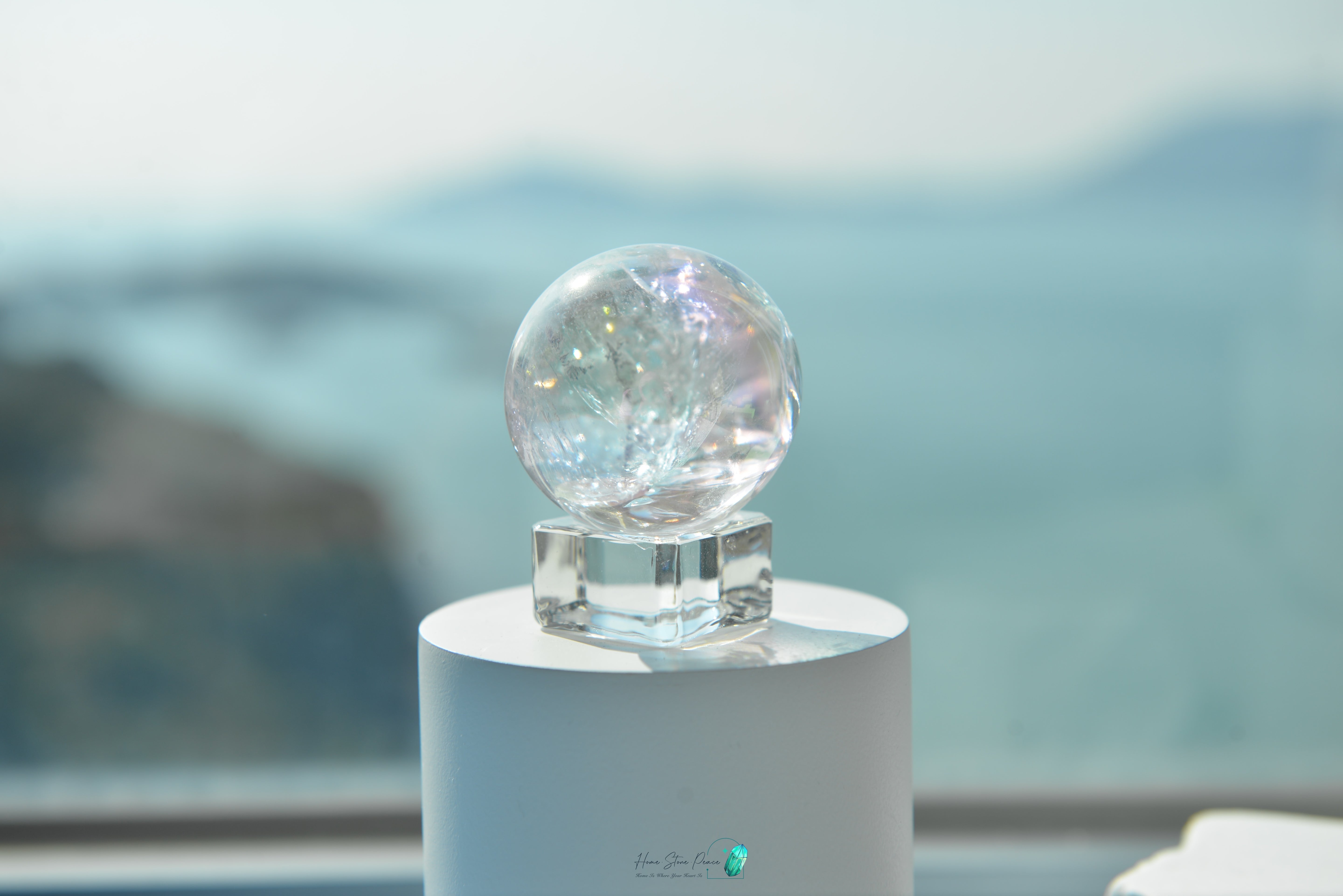 天使光鍍彩白水晶球 Aura Clear Quartz Sphere