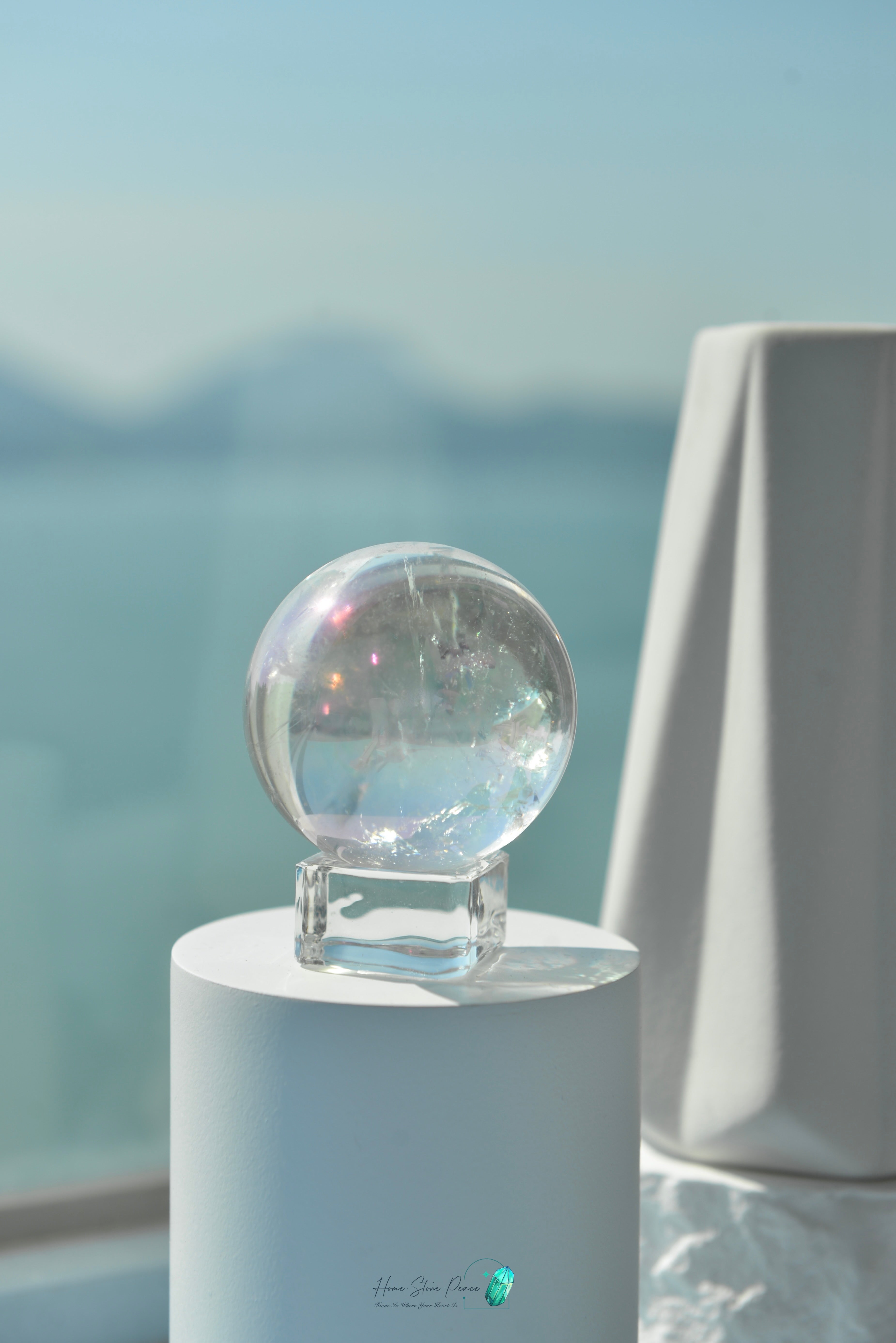 天使光鍍彩白水晶球 Aura Clear Quartz Sphere