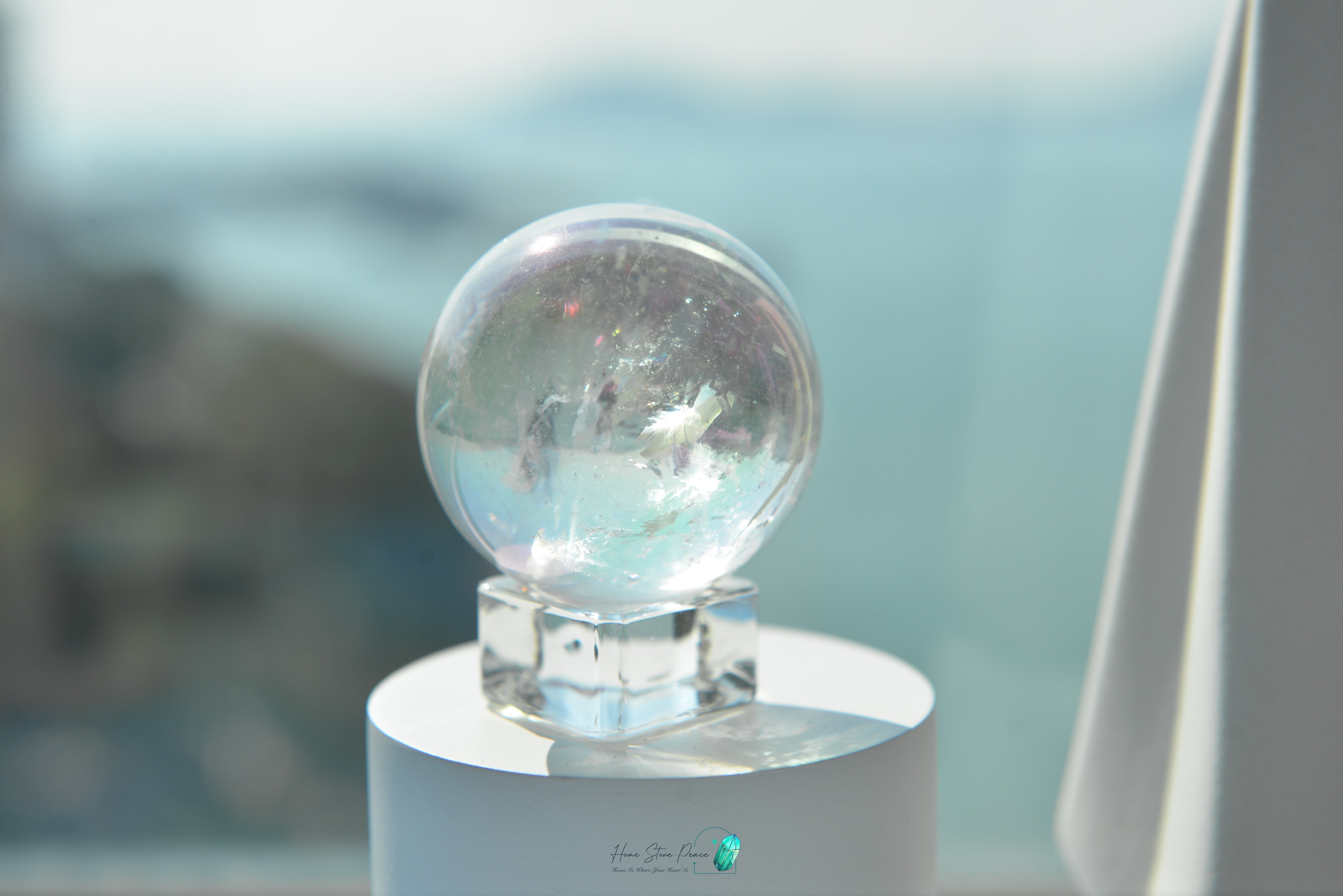 天使光鍍彩白水晶球 Aura Clear Quartz Sphere