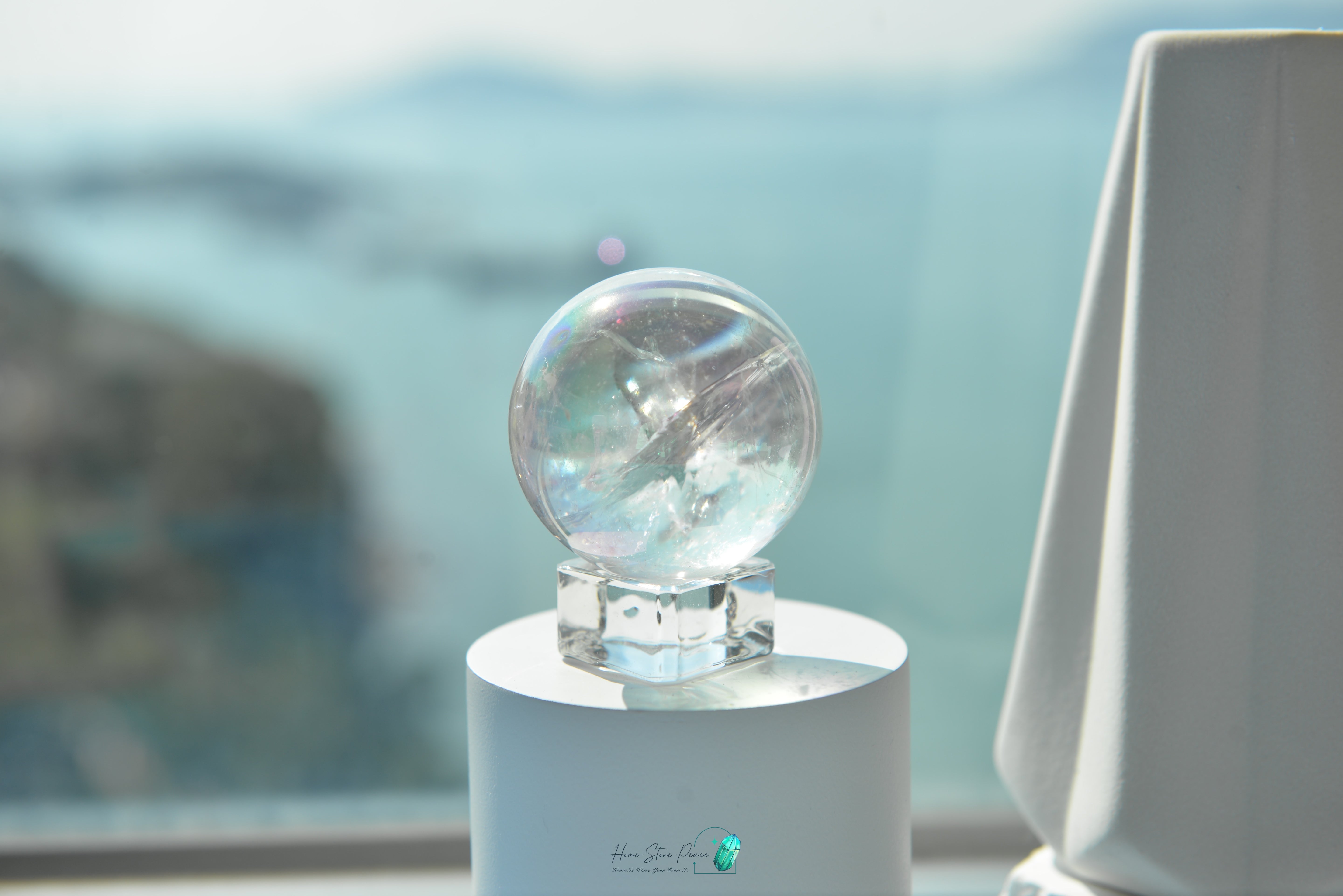 天使光鍍彩白水晶球 Aura Clear Quartz Sphere