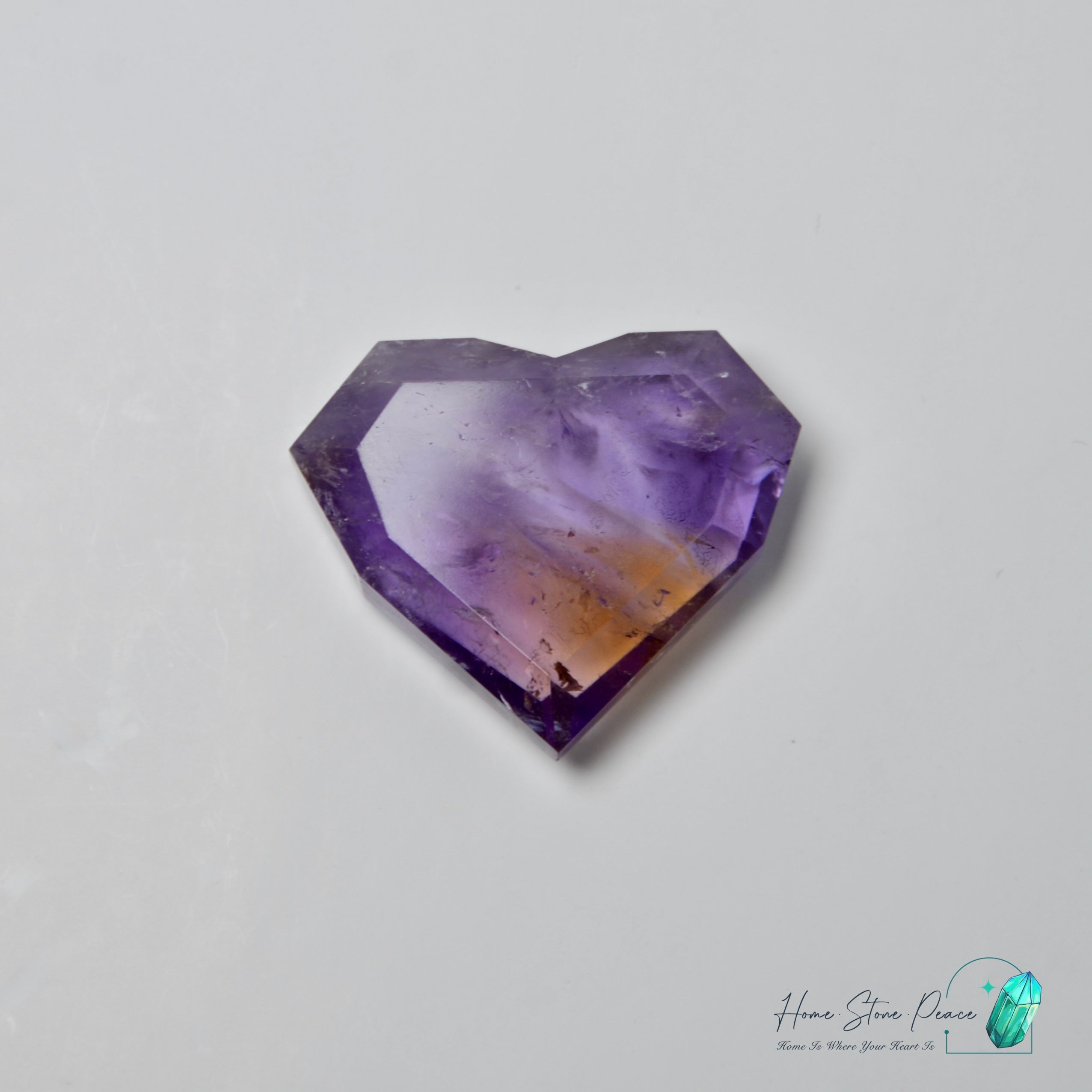 玻利維亞立體紫黃晶心 Bolivian Ametrine Faceted Heart