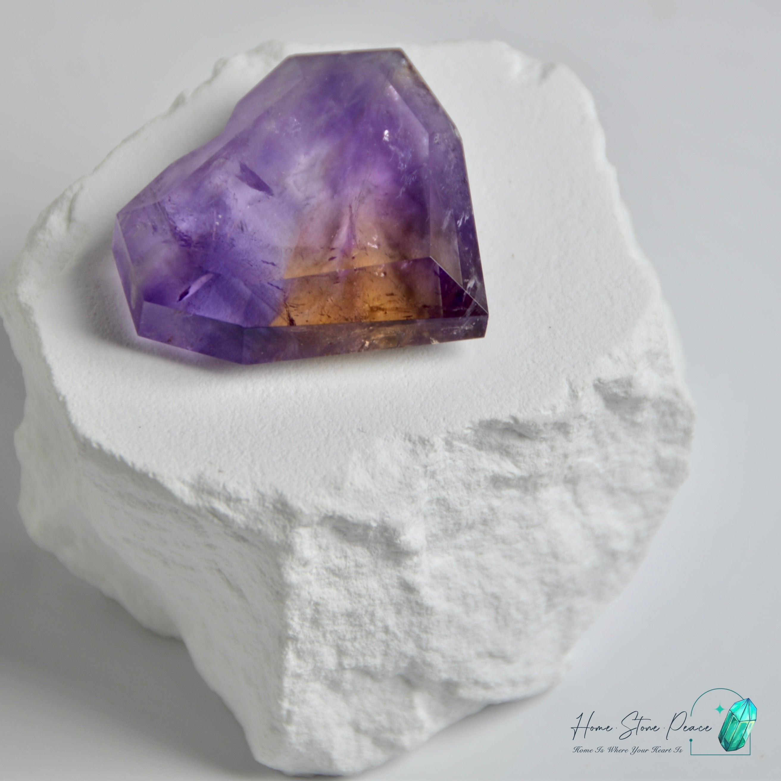 玻利維亞立體紫黃晶心 Bolivian Ametrine Faceted Heart