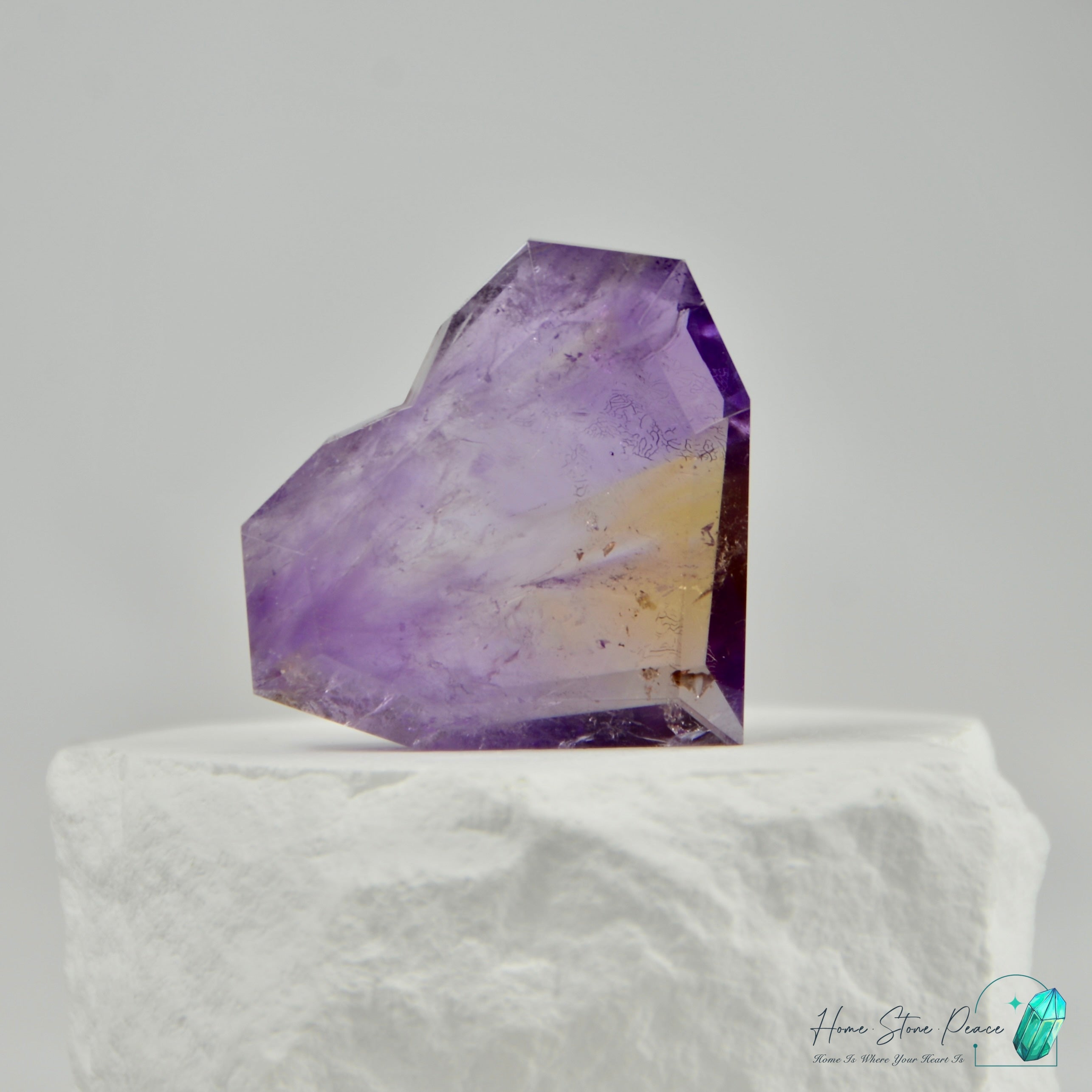 玻利維亞立體紫黃晶心 Bolivian Ametrine Faceted Heart