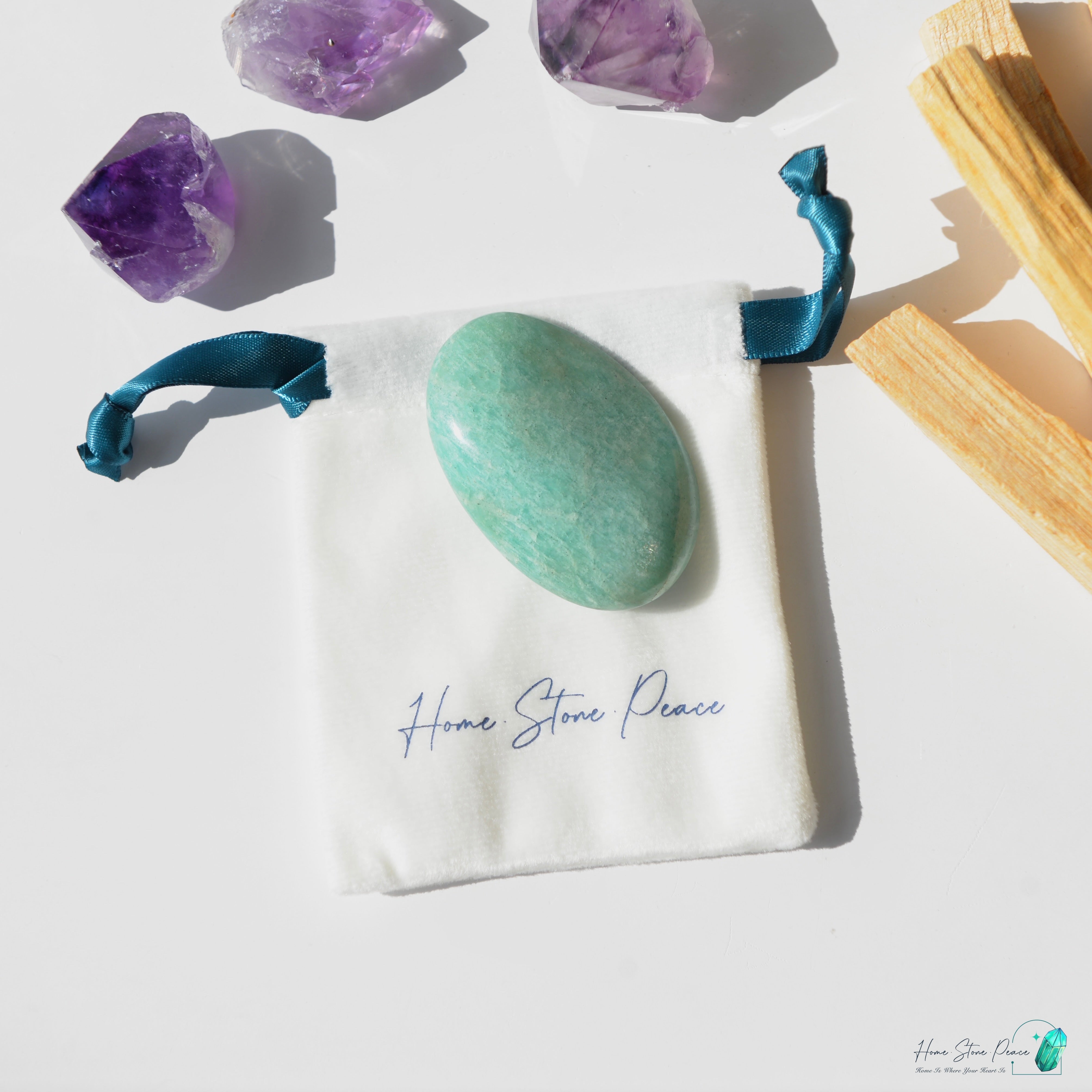 天河石手握り石アマゾナイトパームストーン