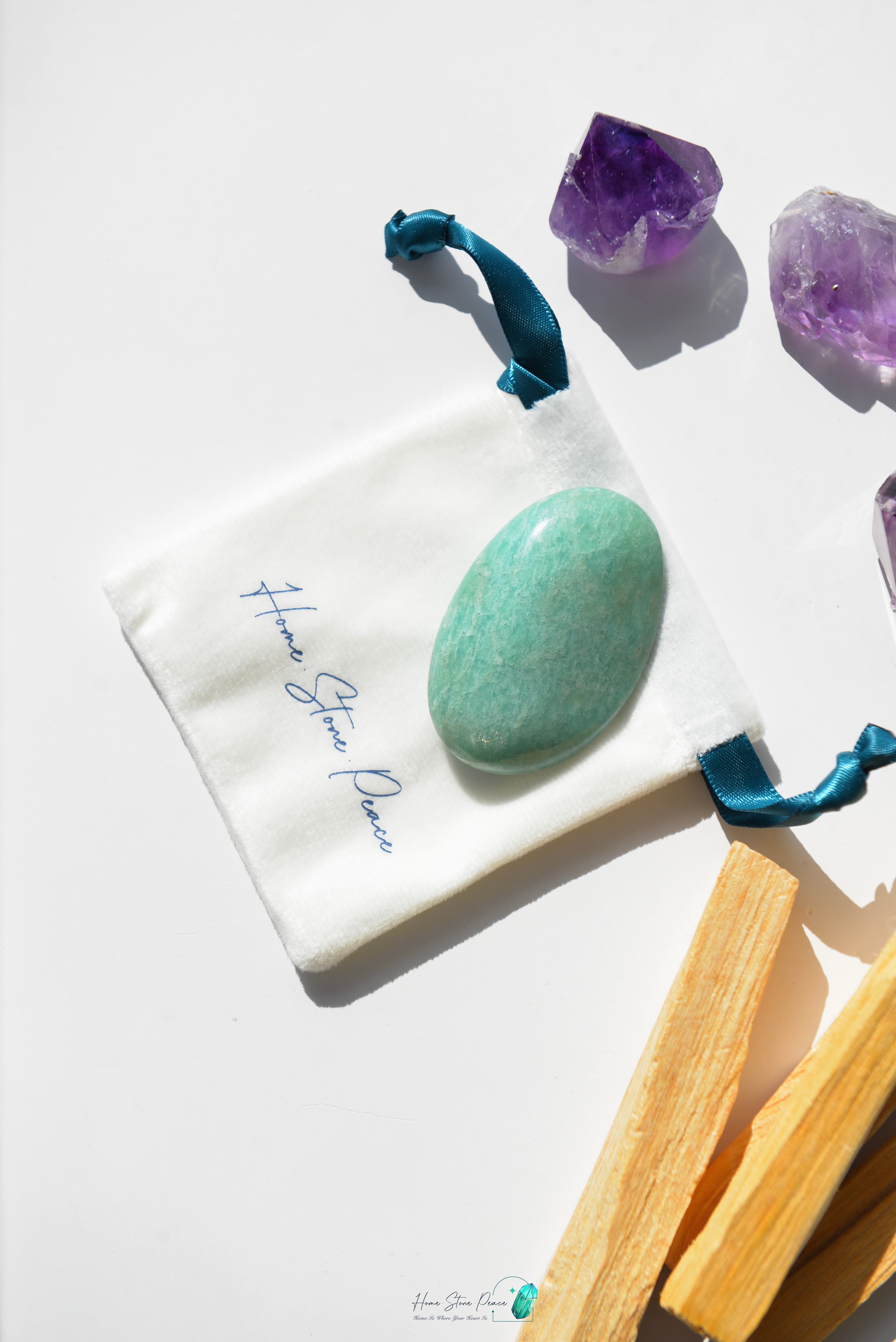 天河石手握り石アマゾナイトパームストーン