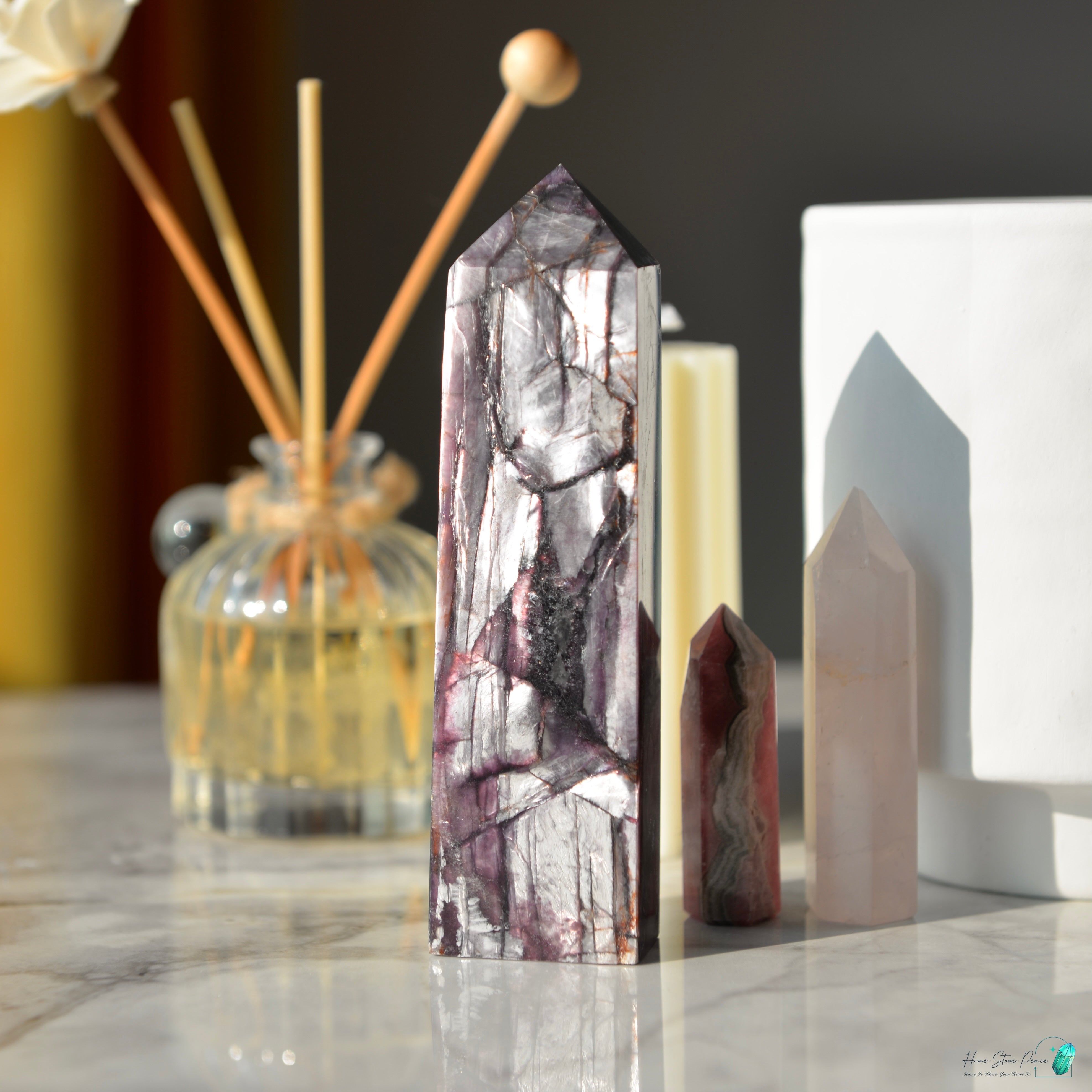 巴西紫鋰雲母柱 ブラジル紫レピドライトタワー