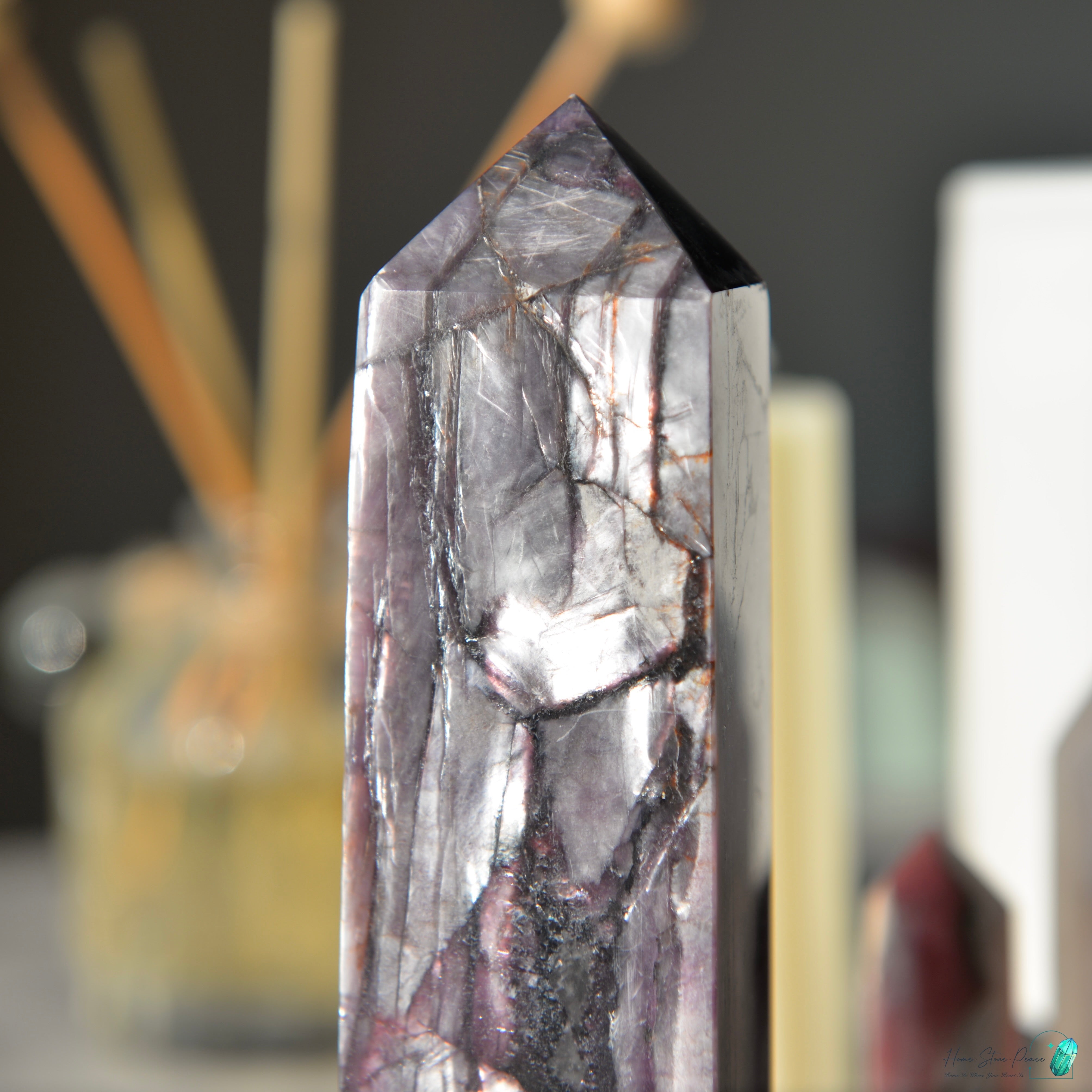 巴西紫鋰雲母柱 ブラジル紫レピドライトタワー