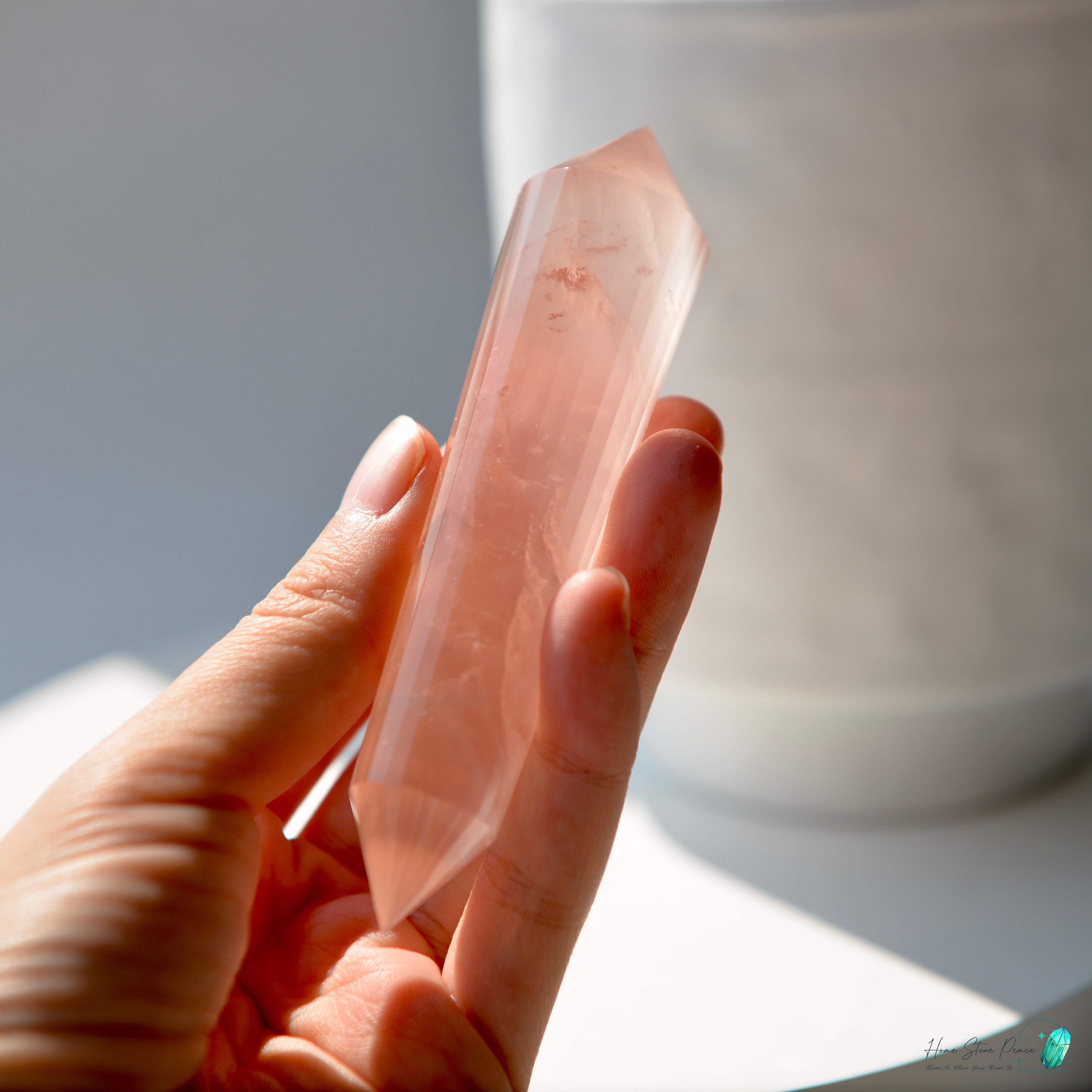 純手工沃格爾粉晶 (24面)Handcrafted Rose Quartz Vogel Cut (24 sides)