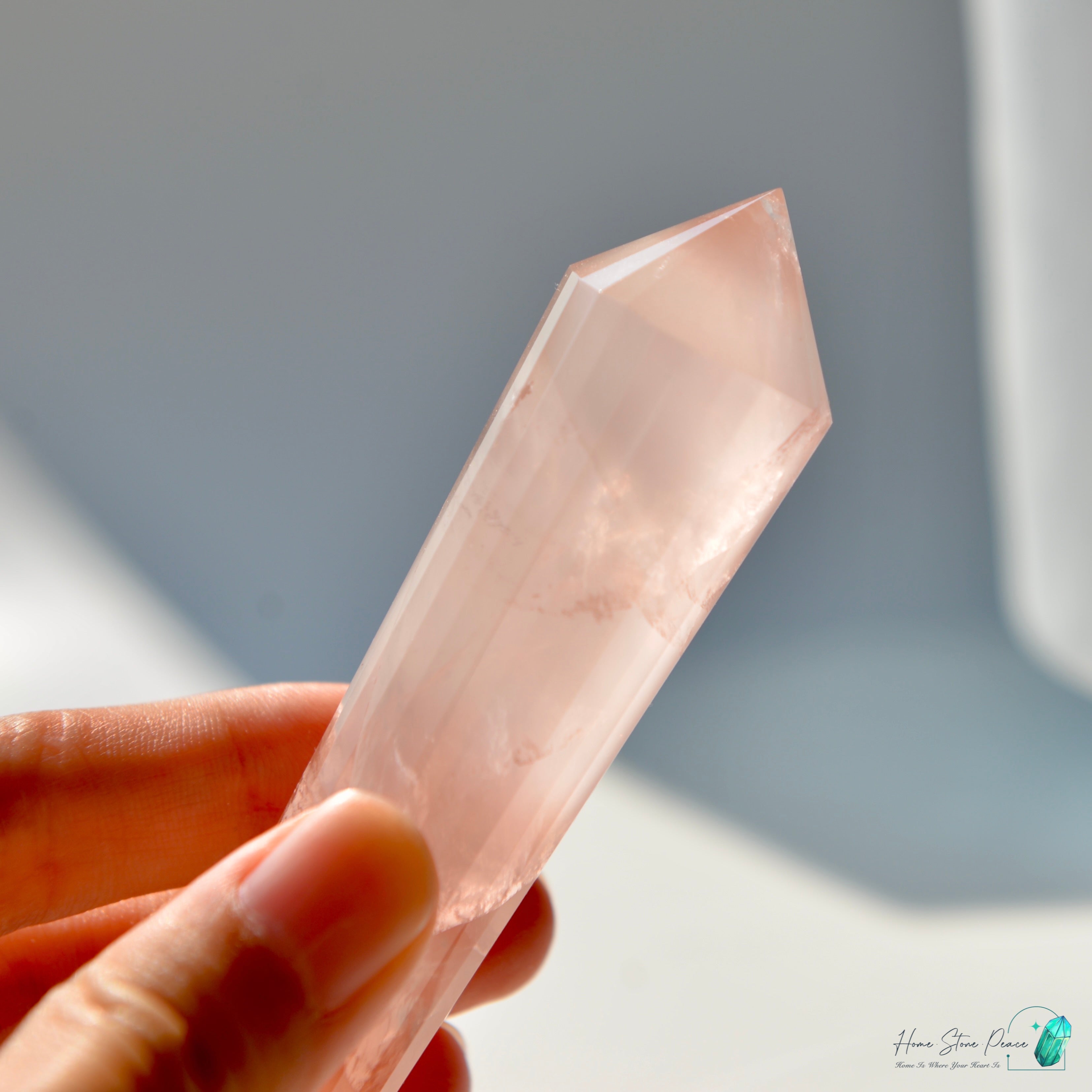 純手工沃格爾粉晶 (24面)Handcrafted Rose Quartz Vogel Cut (24 sides)