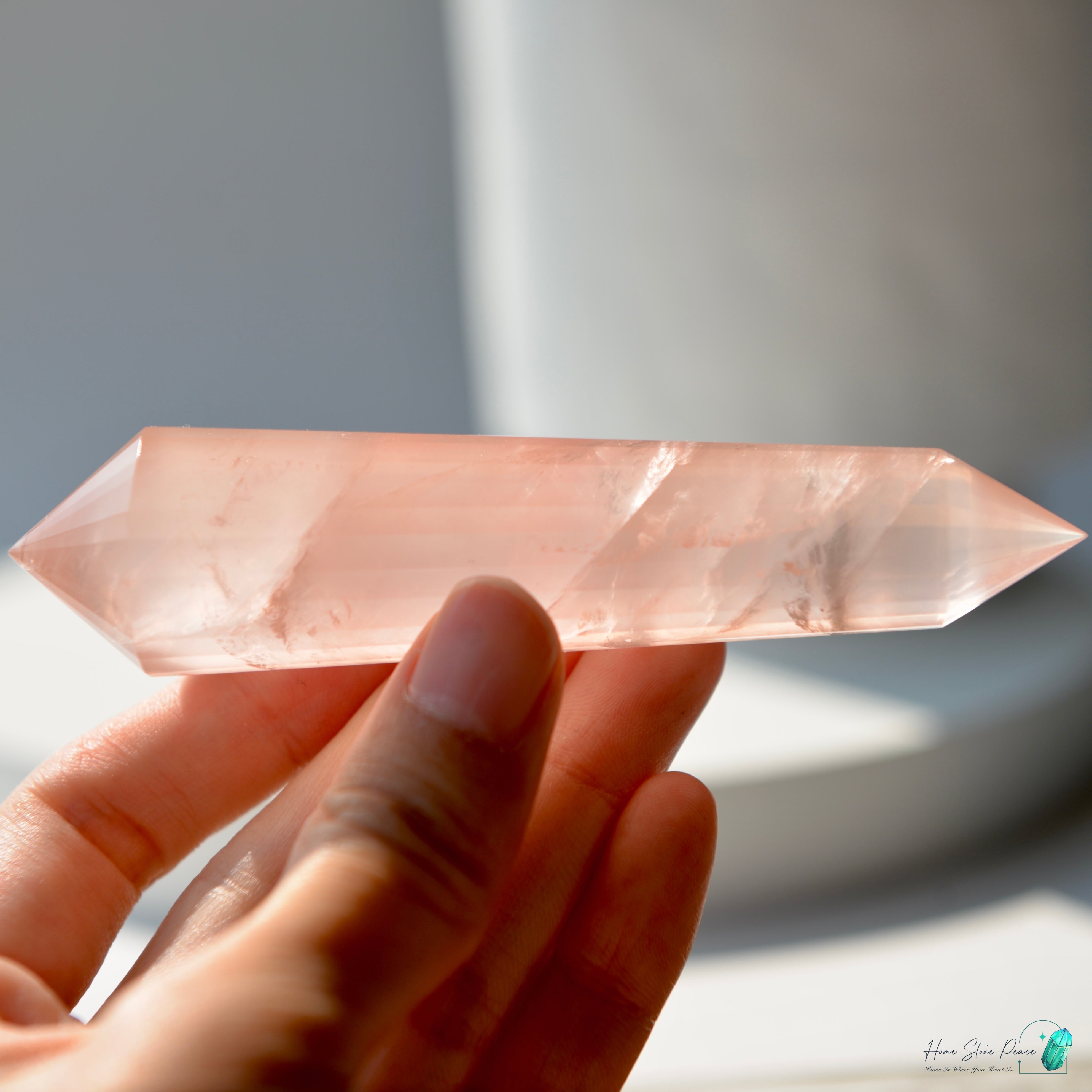 純手工沃格爾粉晶 (24面)Handcrafted Rose Quartz Vogel Cut (24 sides)
