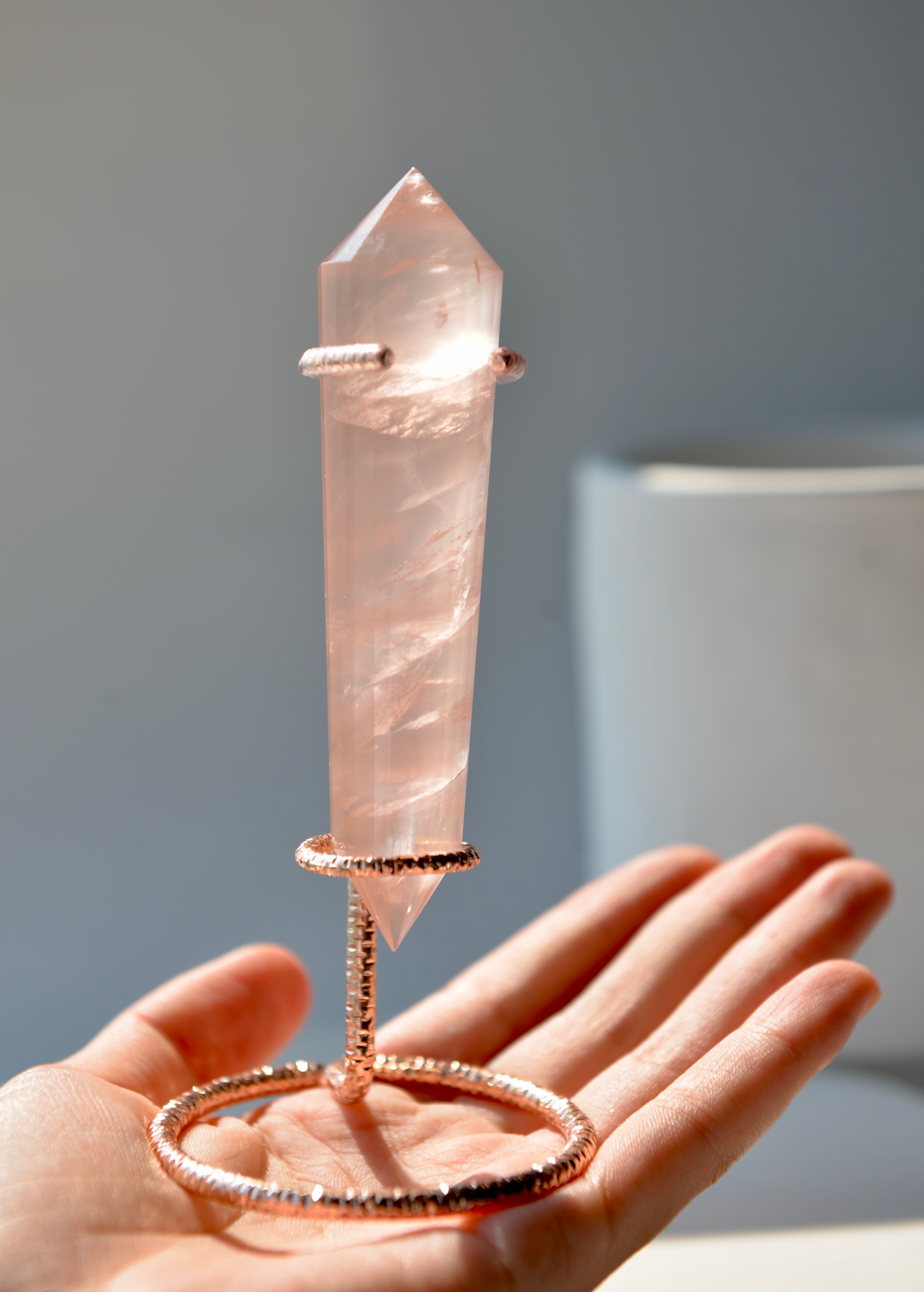 純手工沃格爾粉晶 (24面)Handcrafted Rose Quartz Vogel Cut (24 sides)