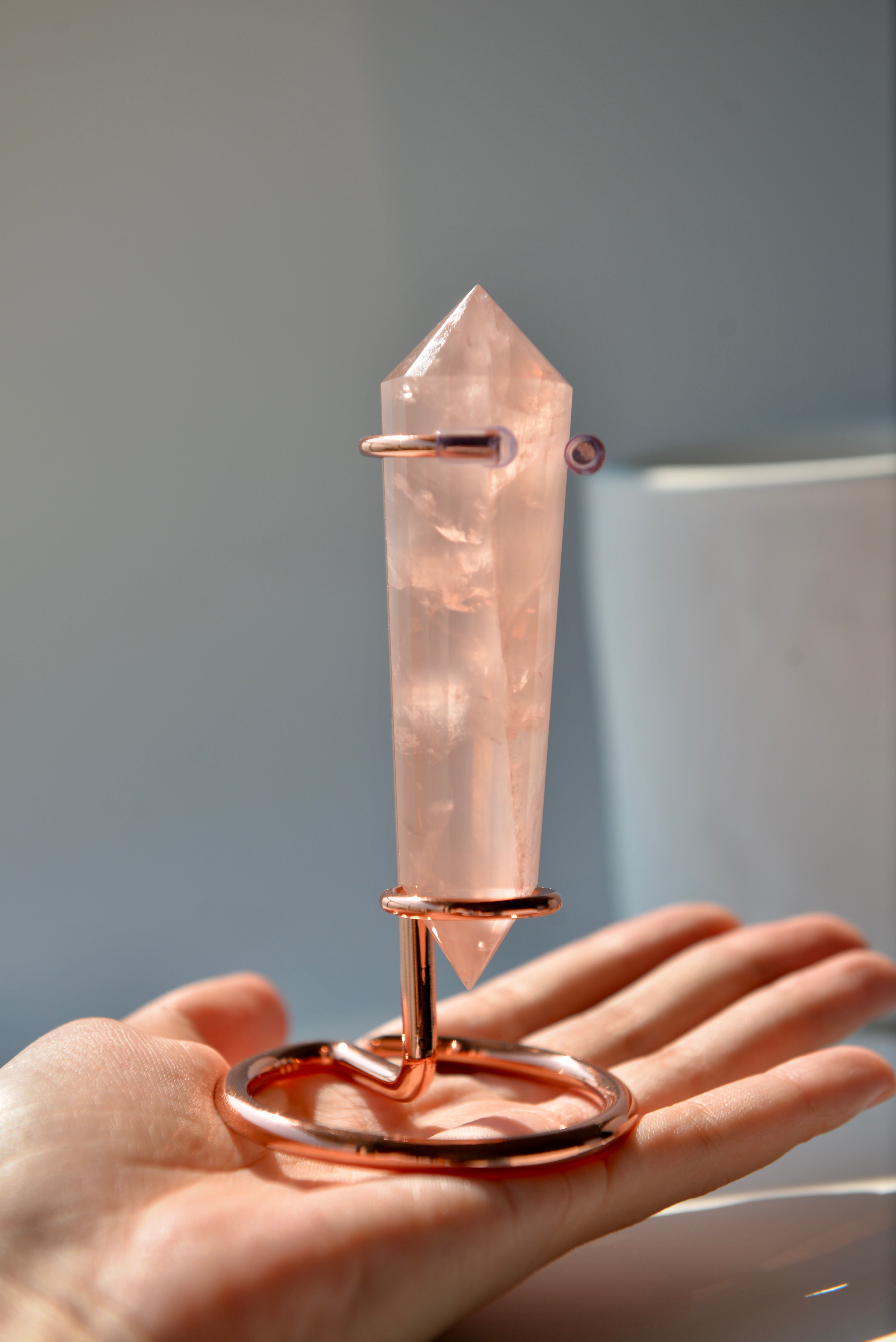 純手工沃格爾粉晶 (24面)Handcrafted Rose Quartz Vogel Cut (24 sides)