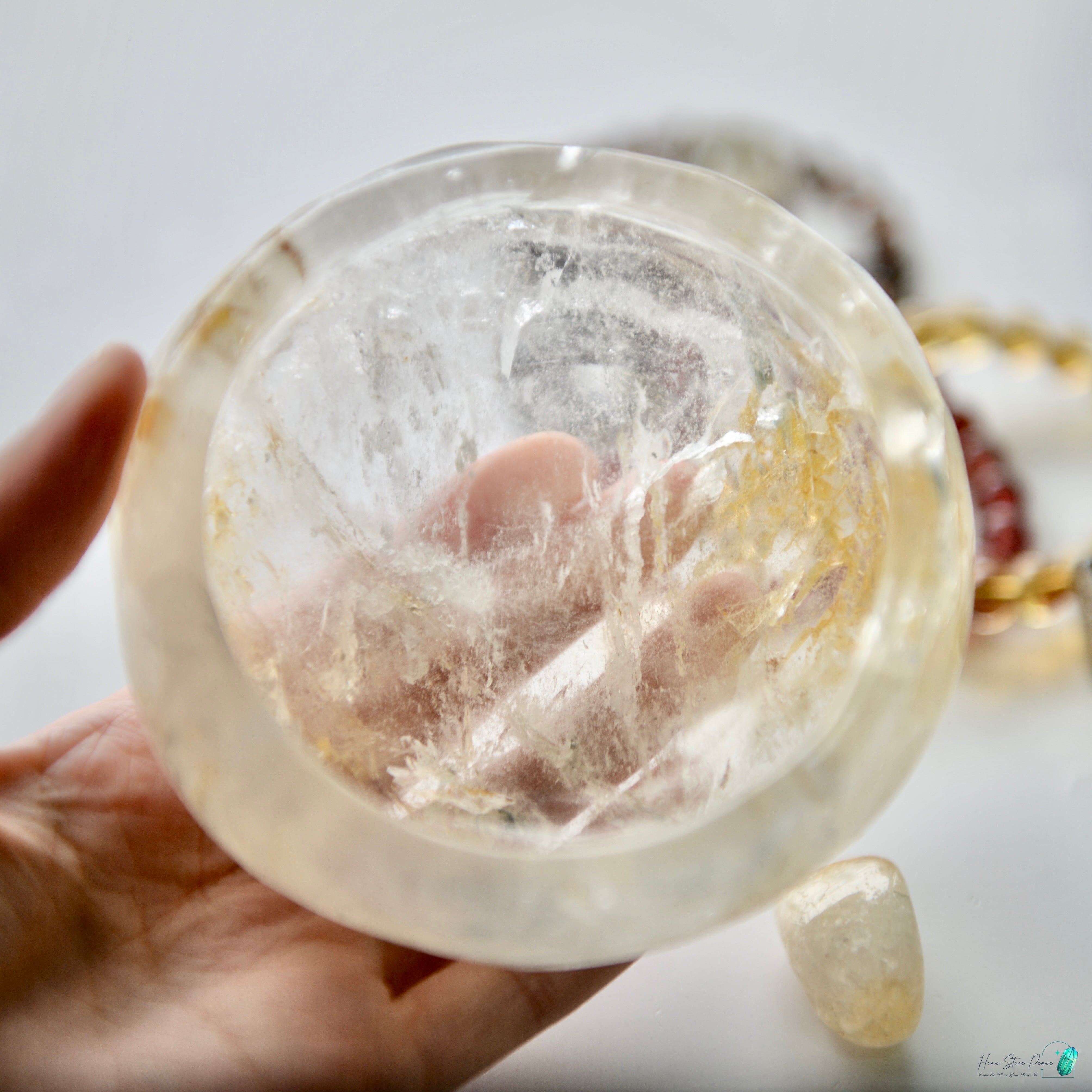 全手工黃金療法癒者水晶ボウル 手作りゴールデンヒーラーボウル