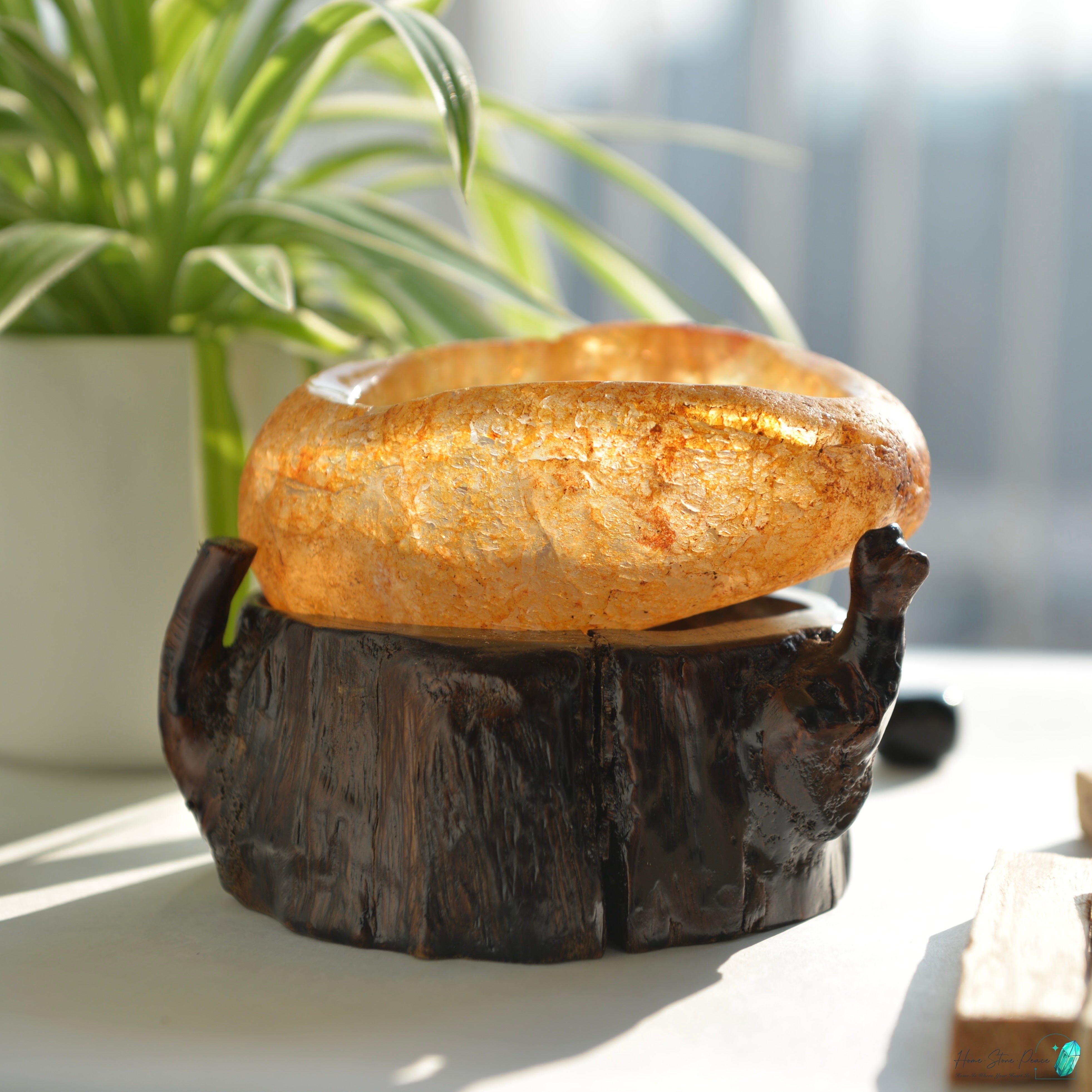 原皮黃金療法癒者 水晶杯連木座 ゴールデンヒーラーボウル スタンド付