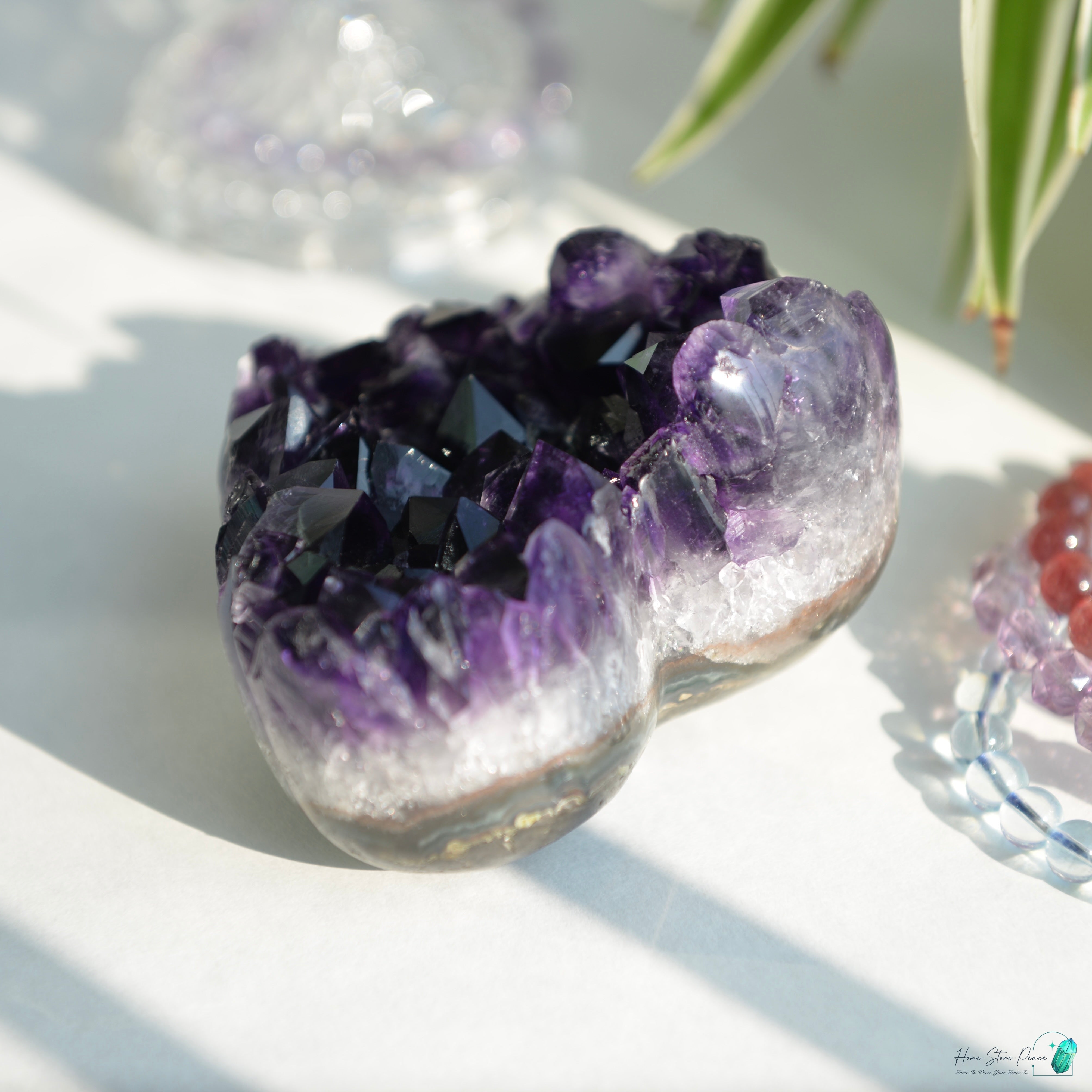深紫水晶簇心 Amethyst Cluster Heart