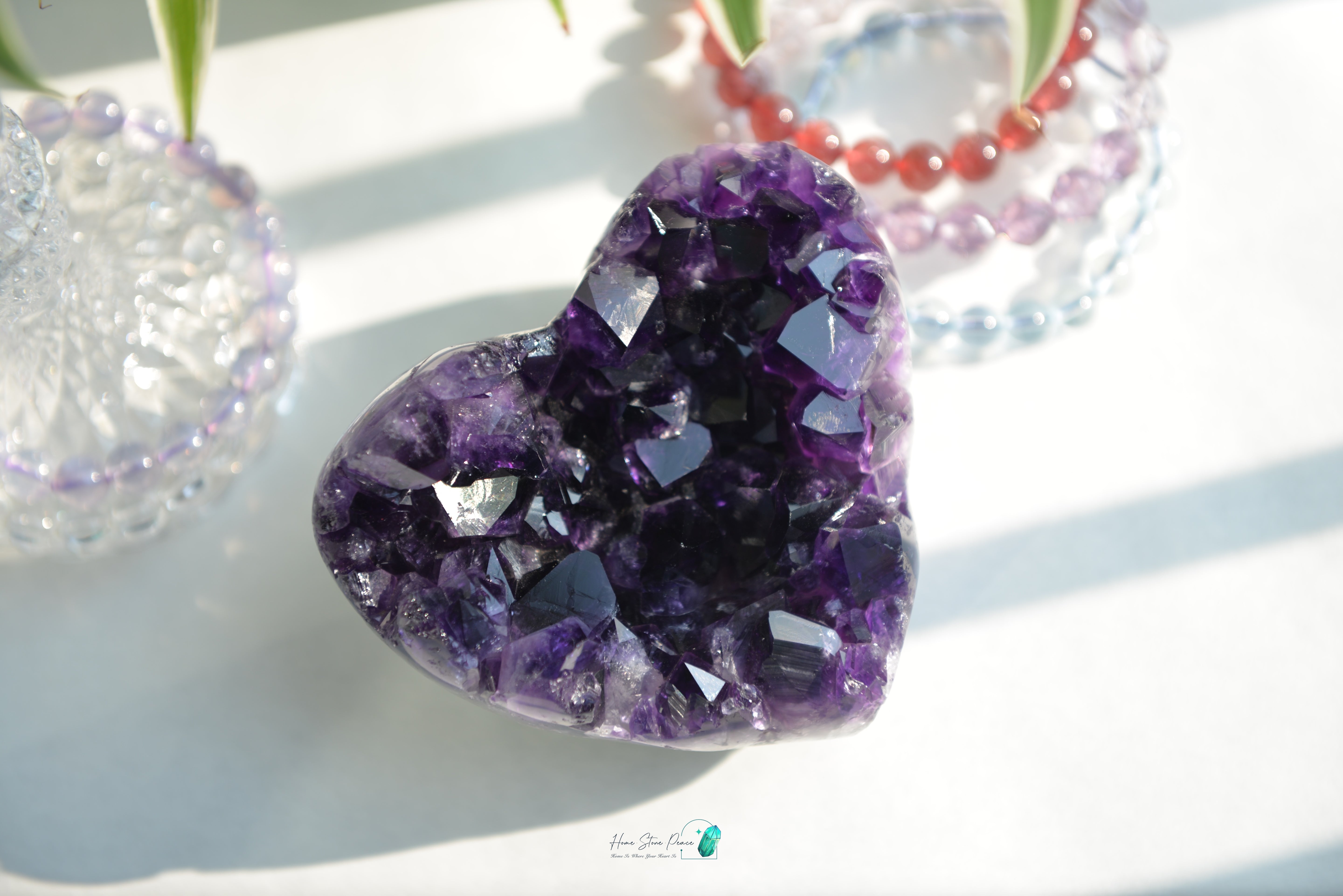 深紫水晶簇心 Amethyst Cluster Heart