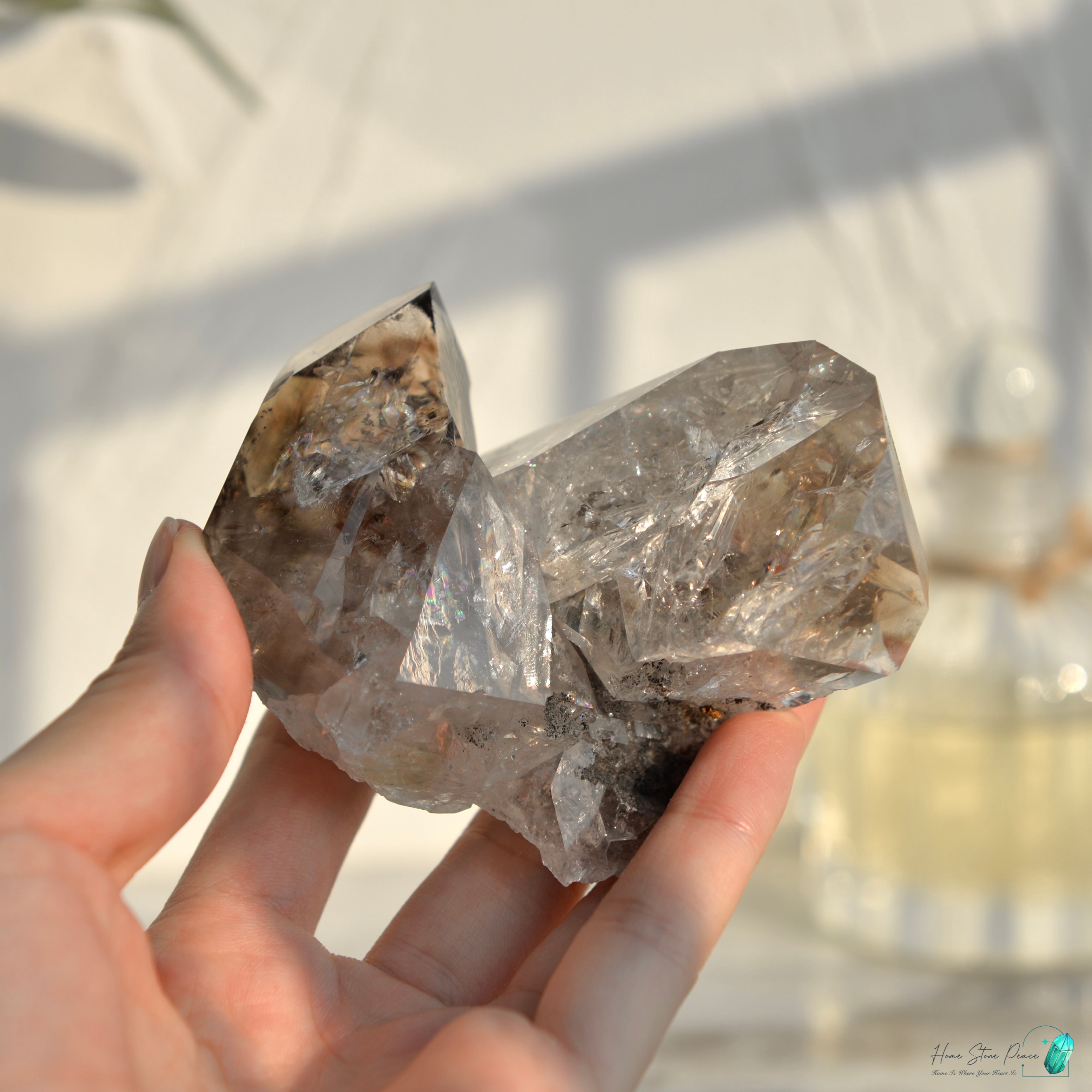 美國紐約雙生煙赫基蒙鑽石 New York Smoke Twins Herkimer Diamond