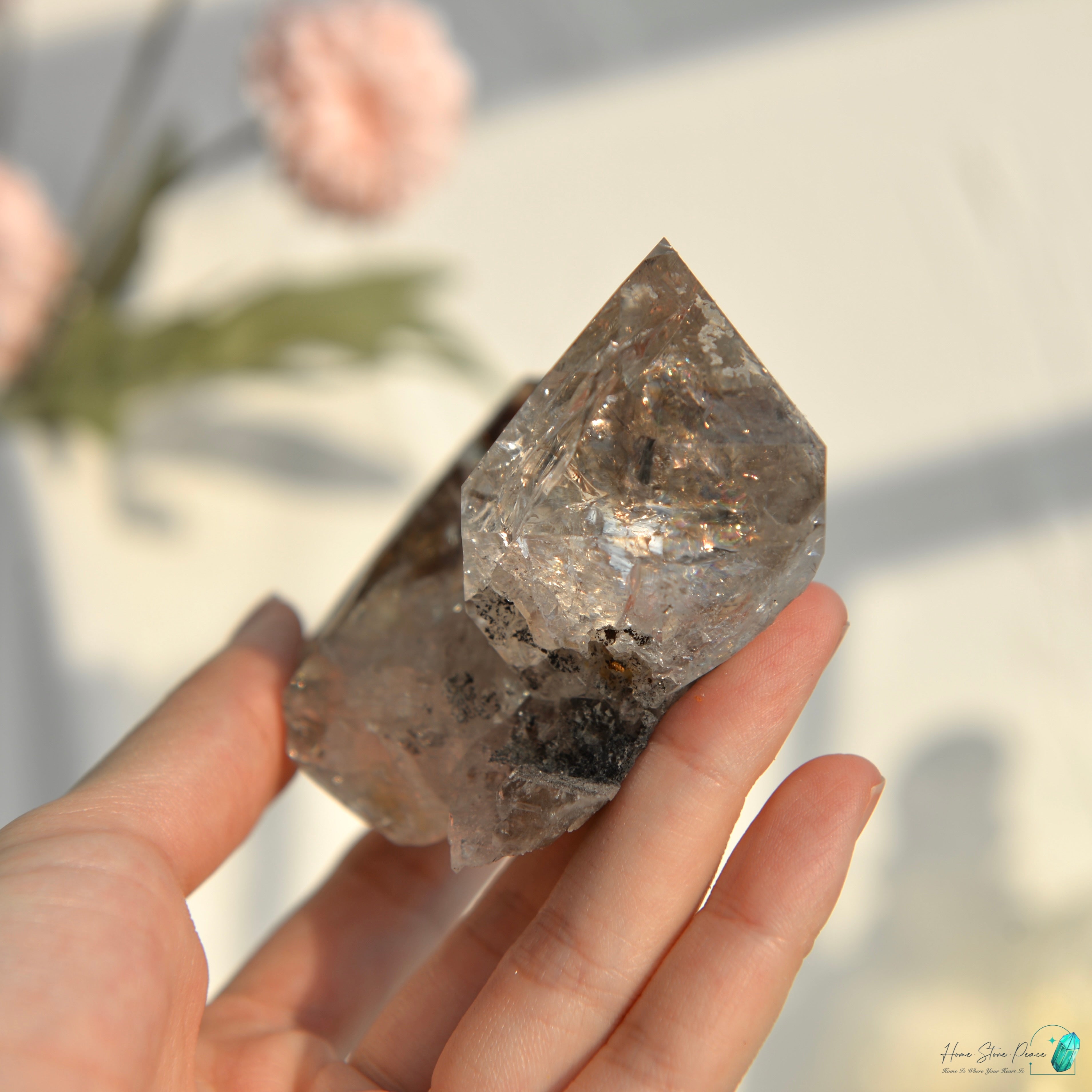 美國紐約雙生煙赫基蒙鑽石 New York Smoke Twins Herkimer Diamond