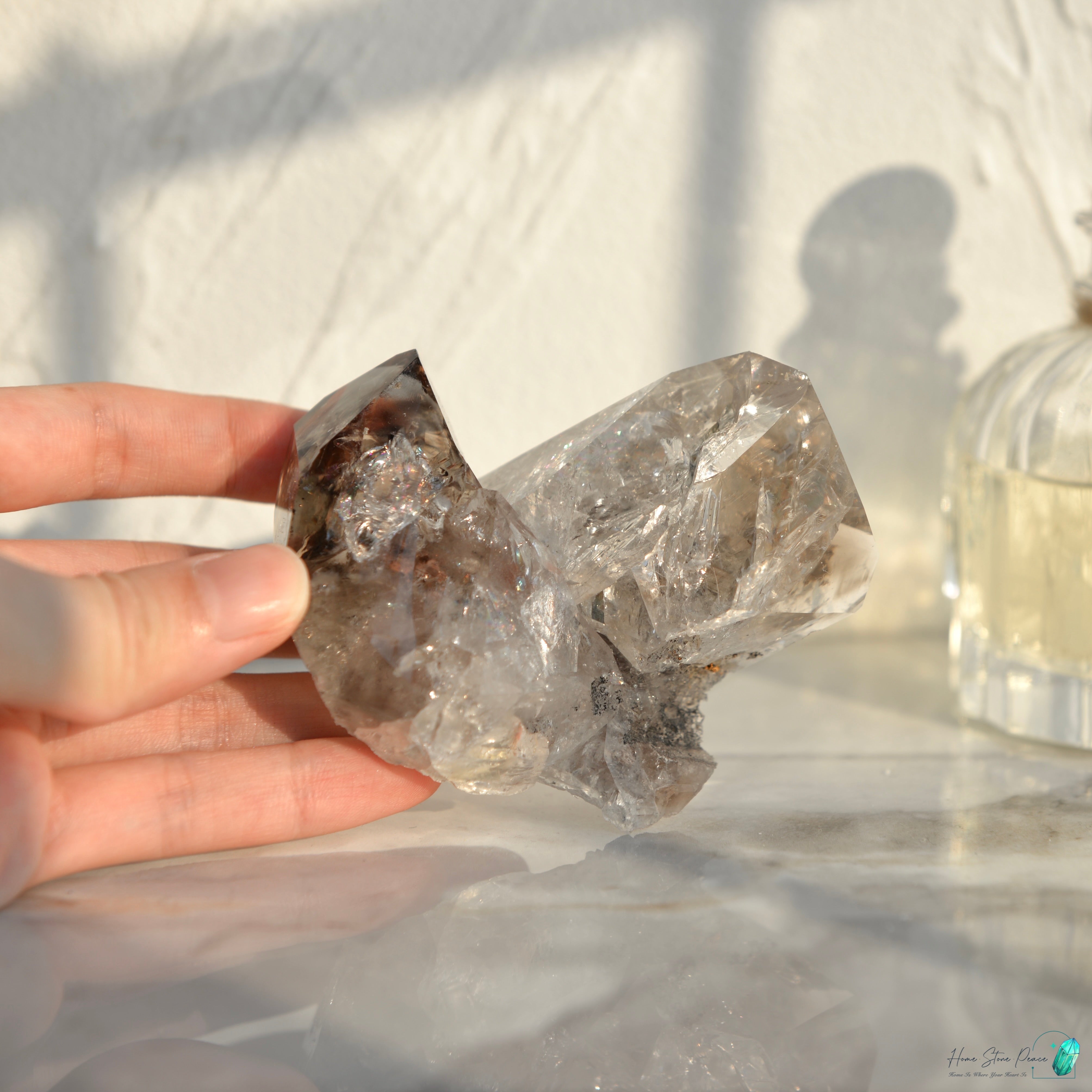 美國紐約雙生煙赫基蒙鑽石 New York Smoke Twins Herkimer Diamond