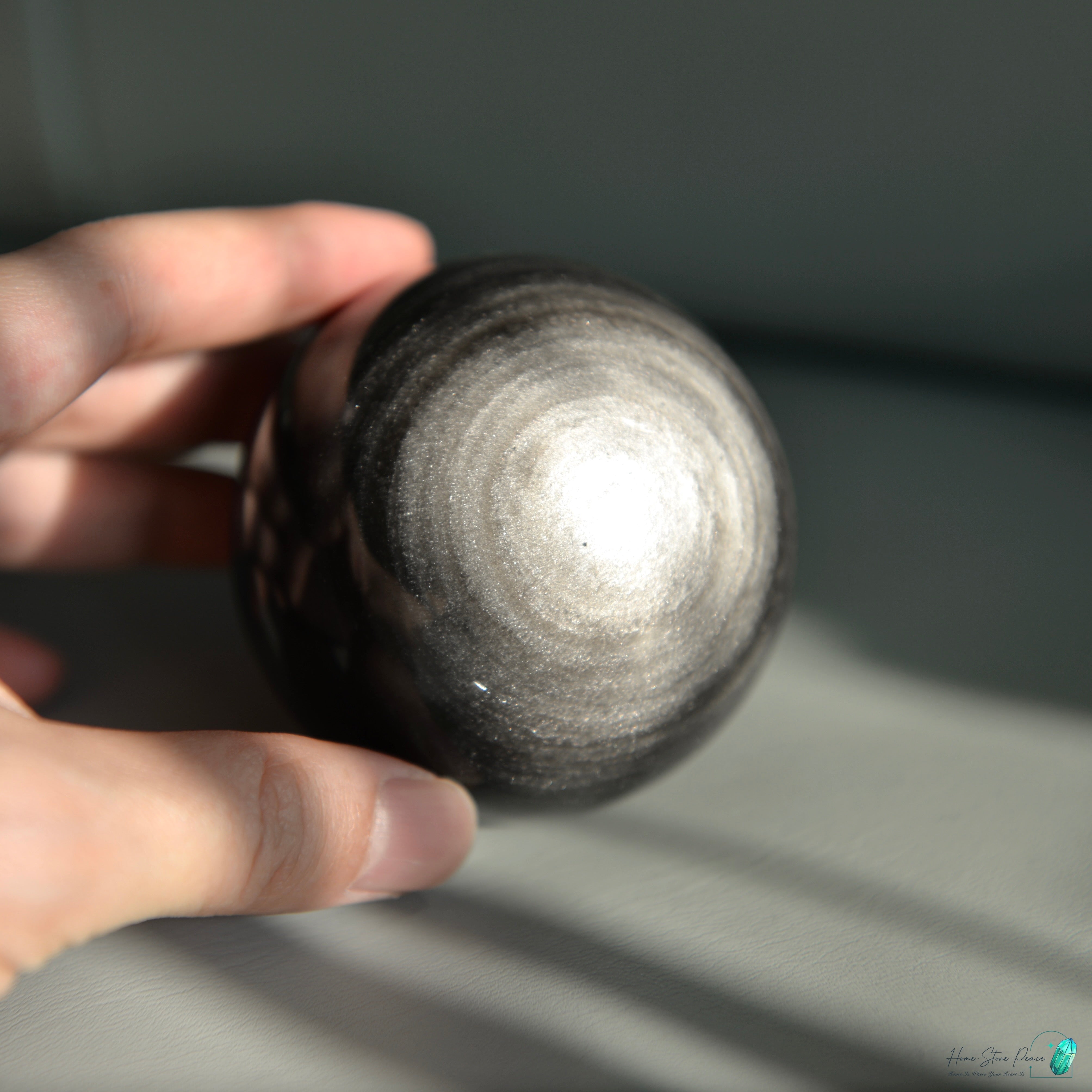 銀曜石球 Silver Sheen Obsidian Sphere