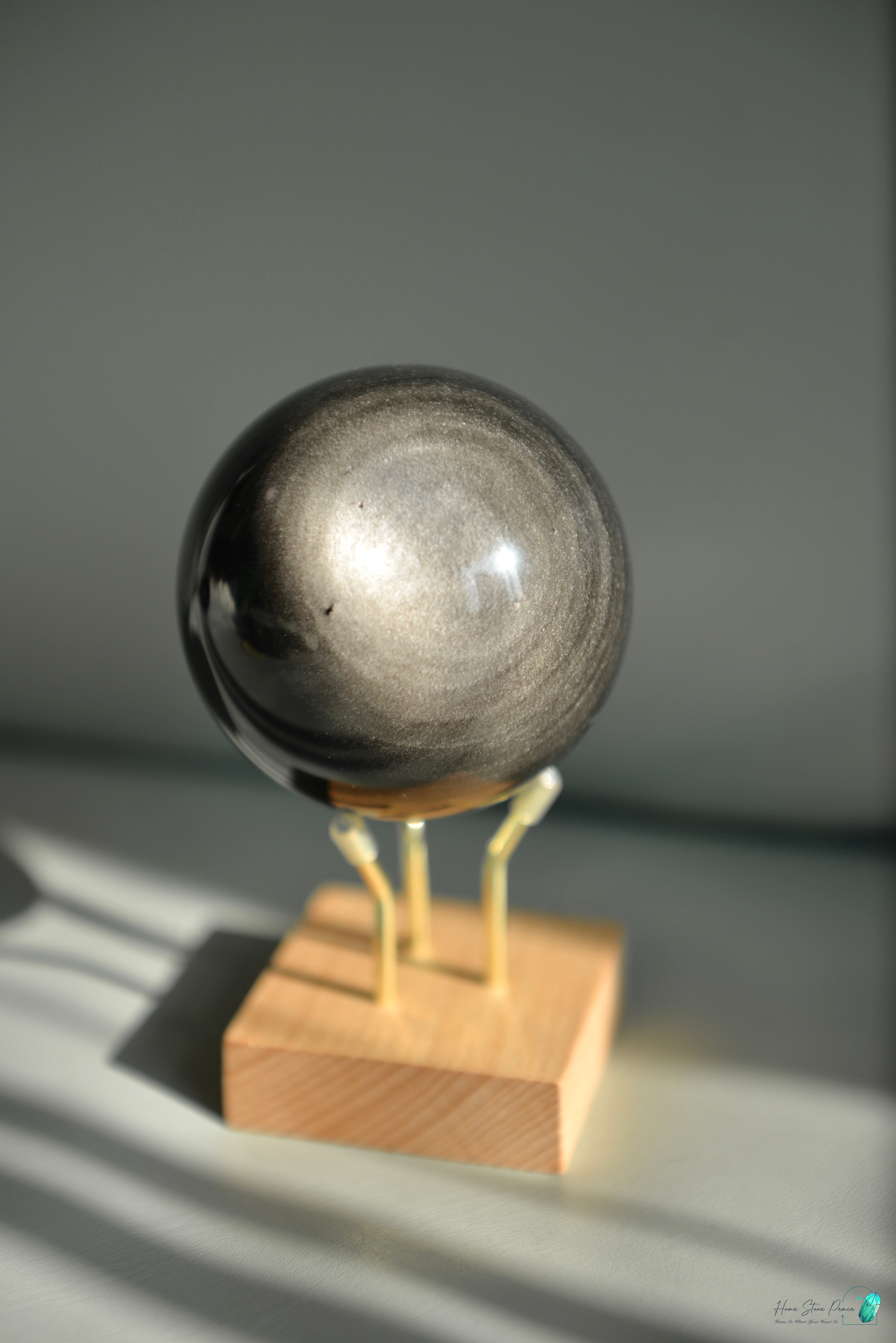 銀曜石球 Silver Sheen Obsidian Sphere