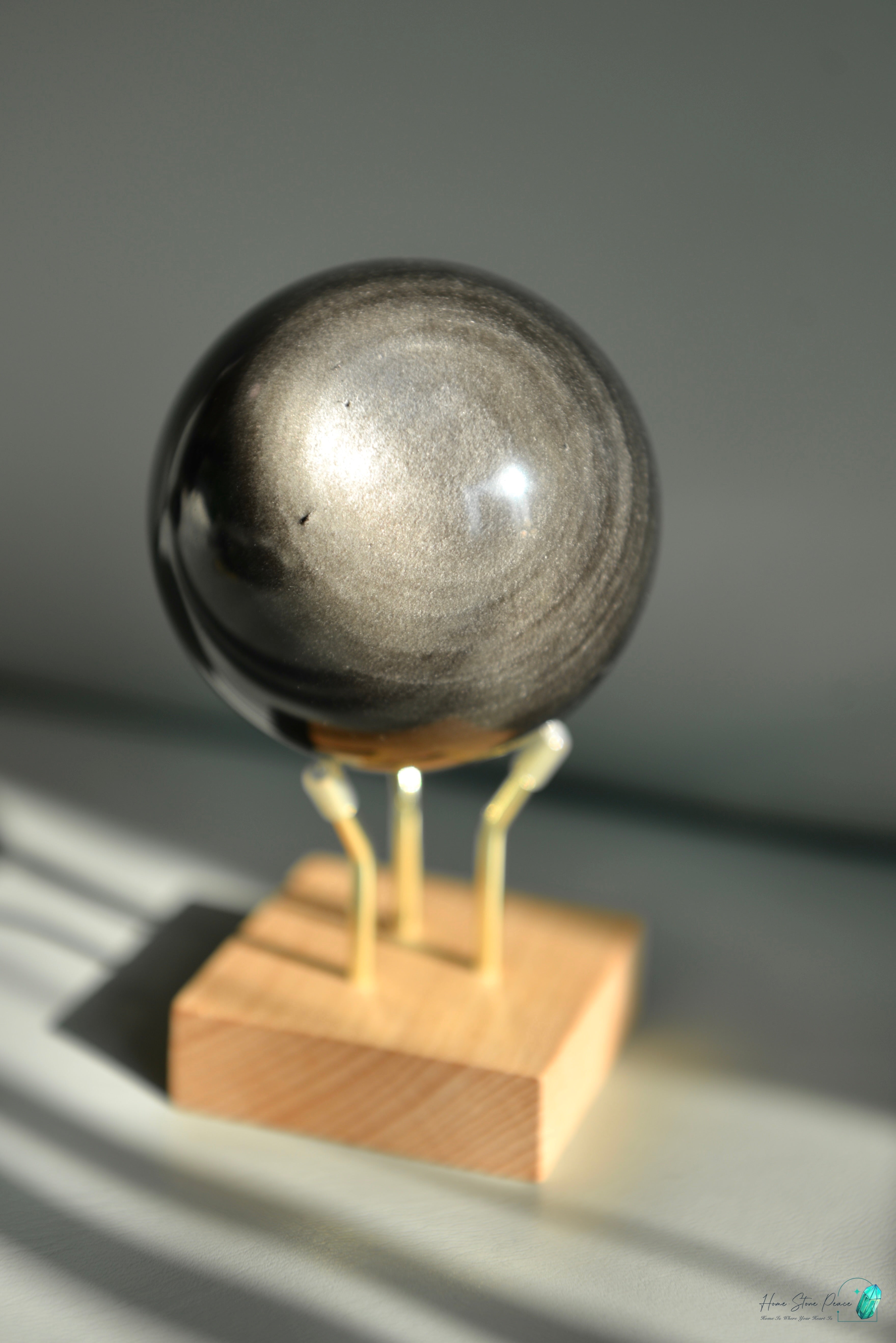銀曜石球 Silver Sheen Obsidian Sphere