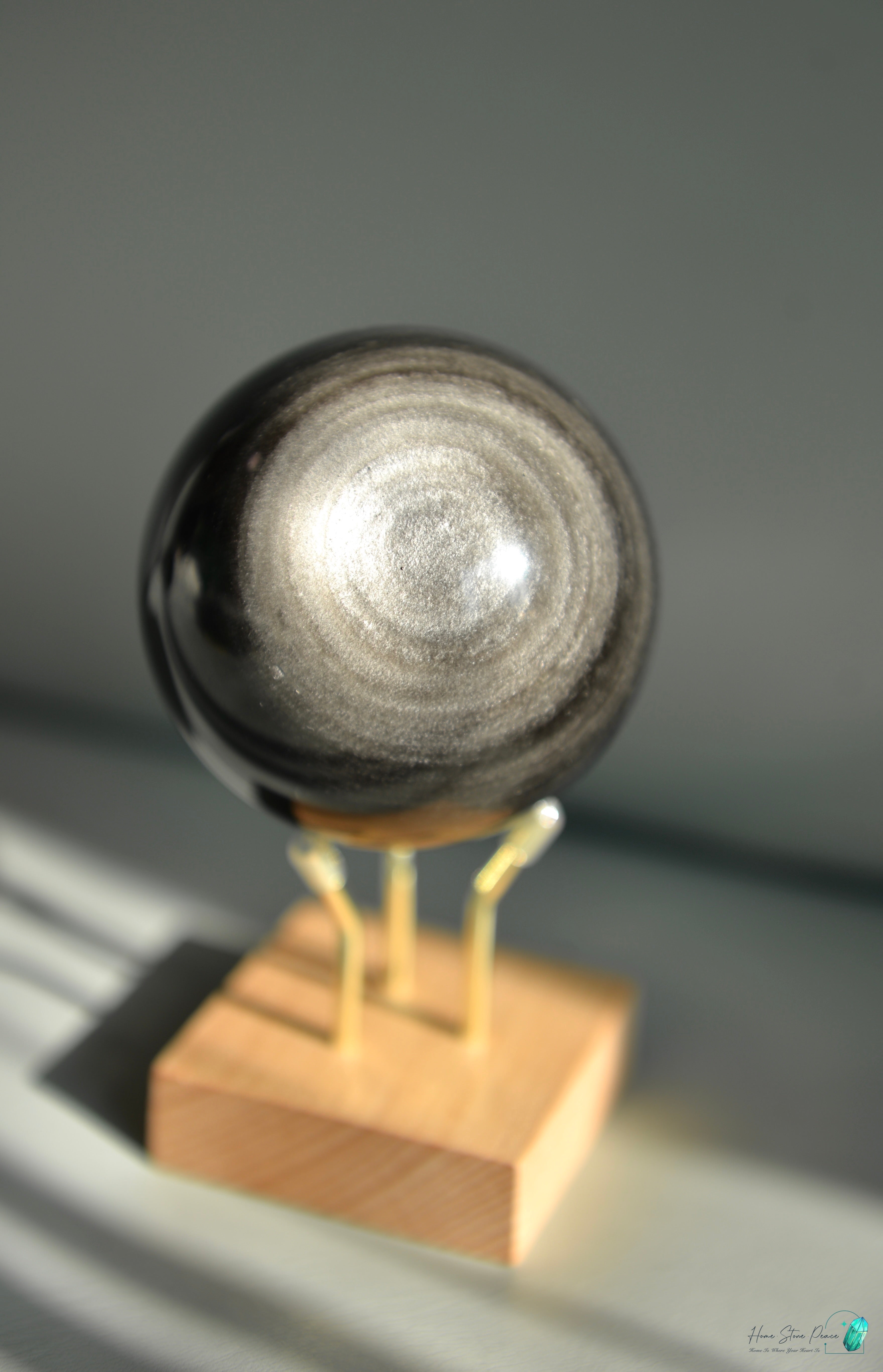 銀曜石球 Silver Sheen Obsidian Sphere