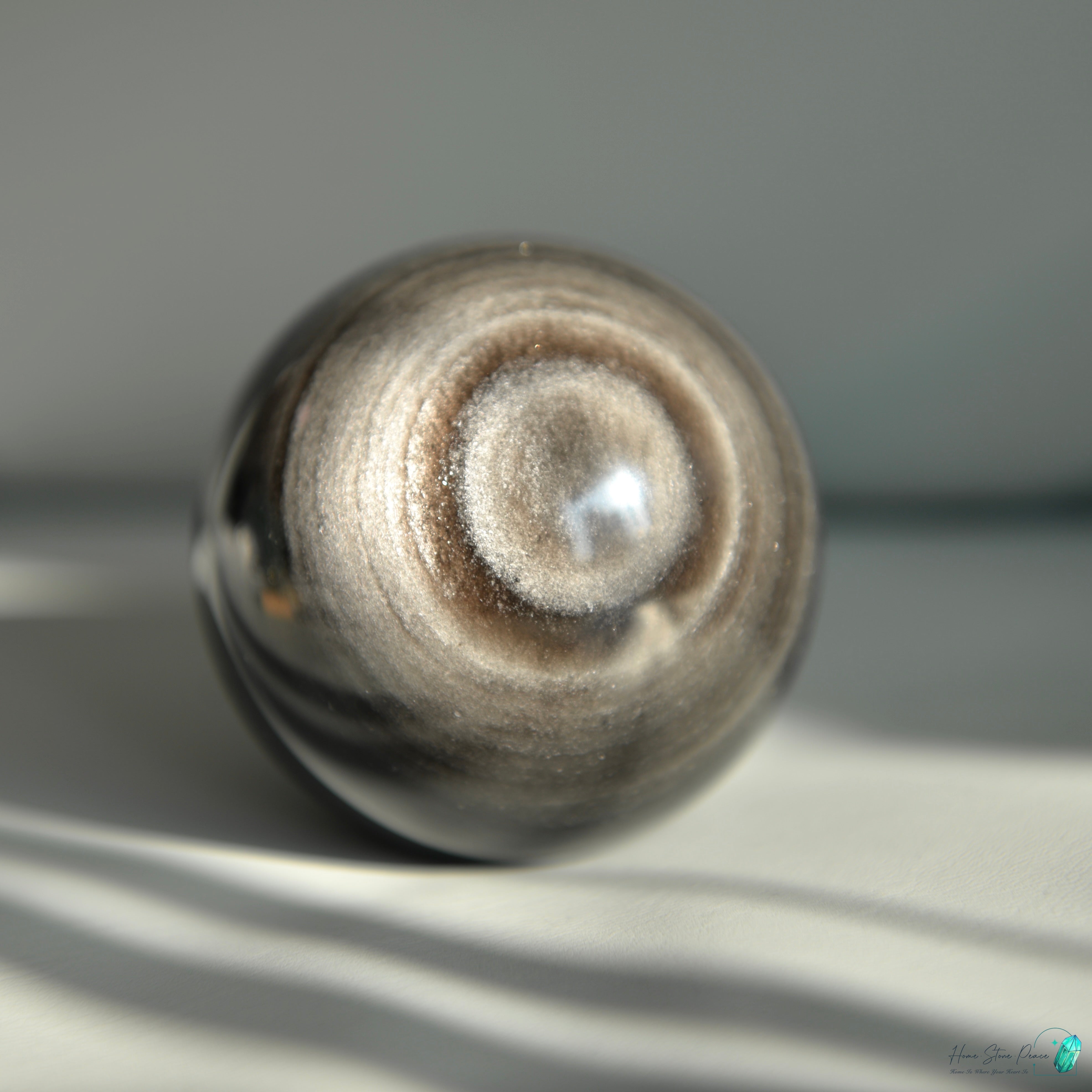 銀曜石球 Silver Sheen Obsidian Sphere