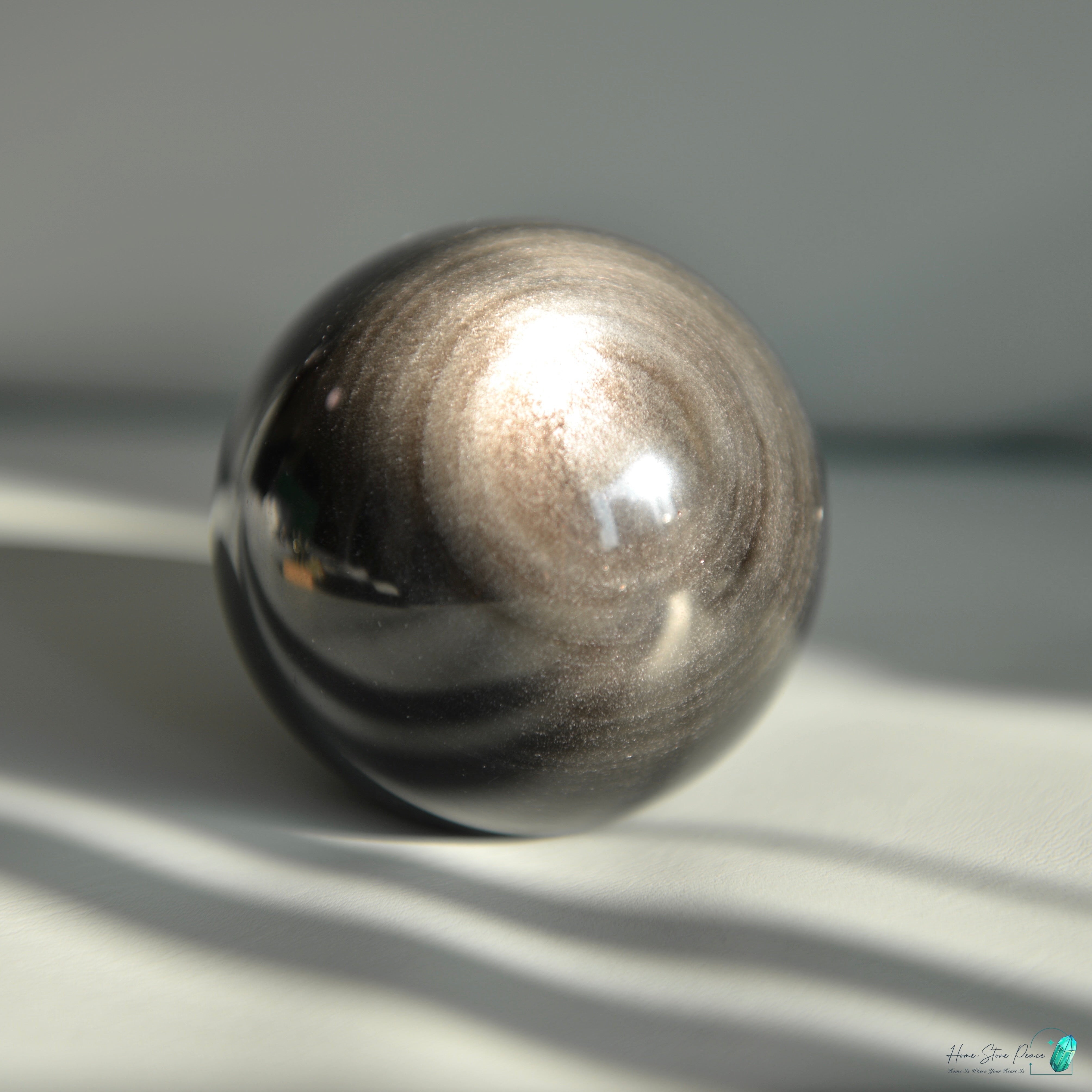 銀曜石球 Silver Sheen Obsidian Sphere