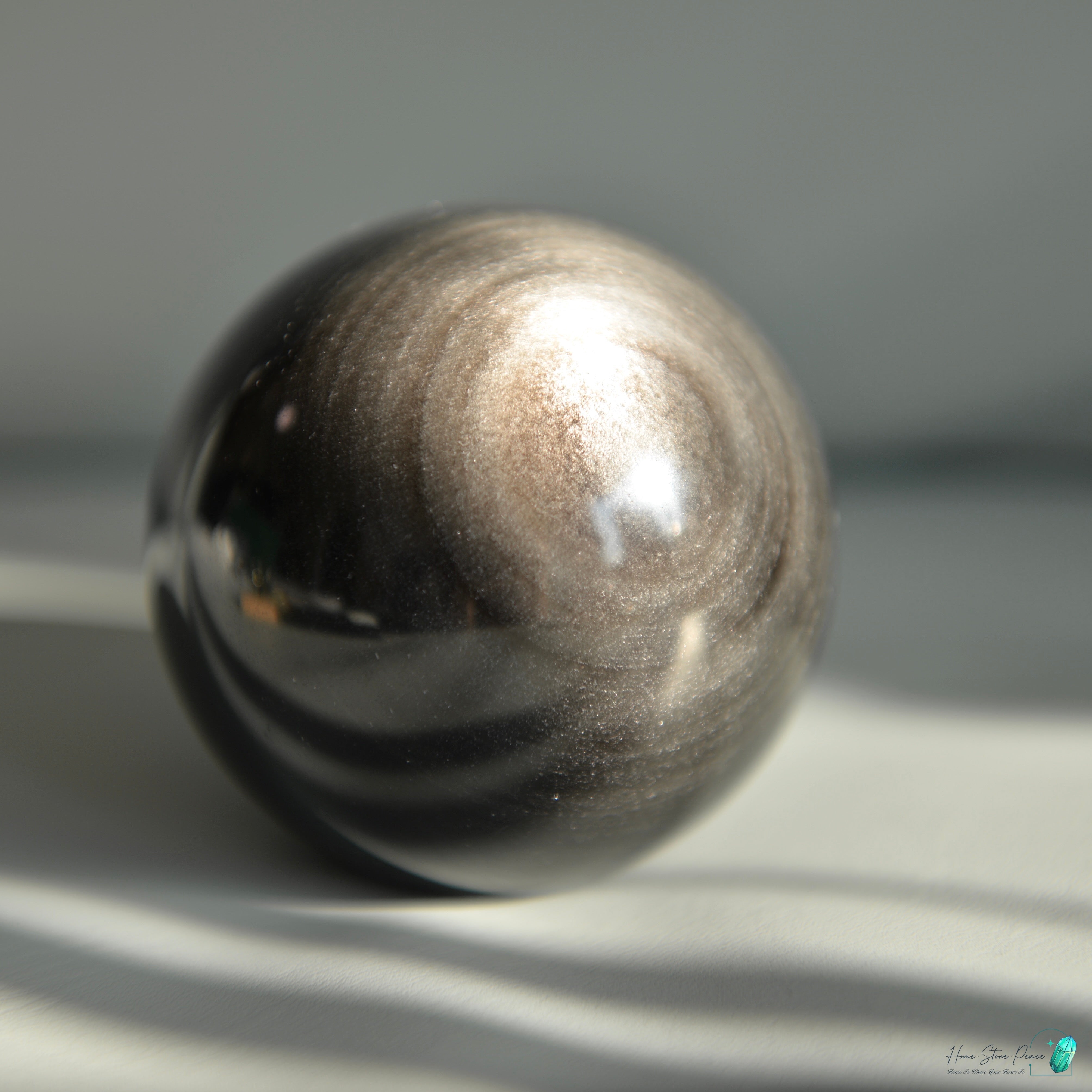 銀曜石球 Silver Sheen Obsidian Sphere