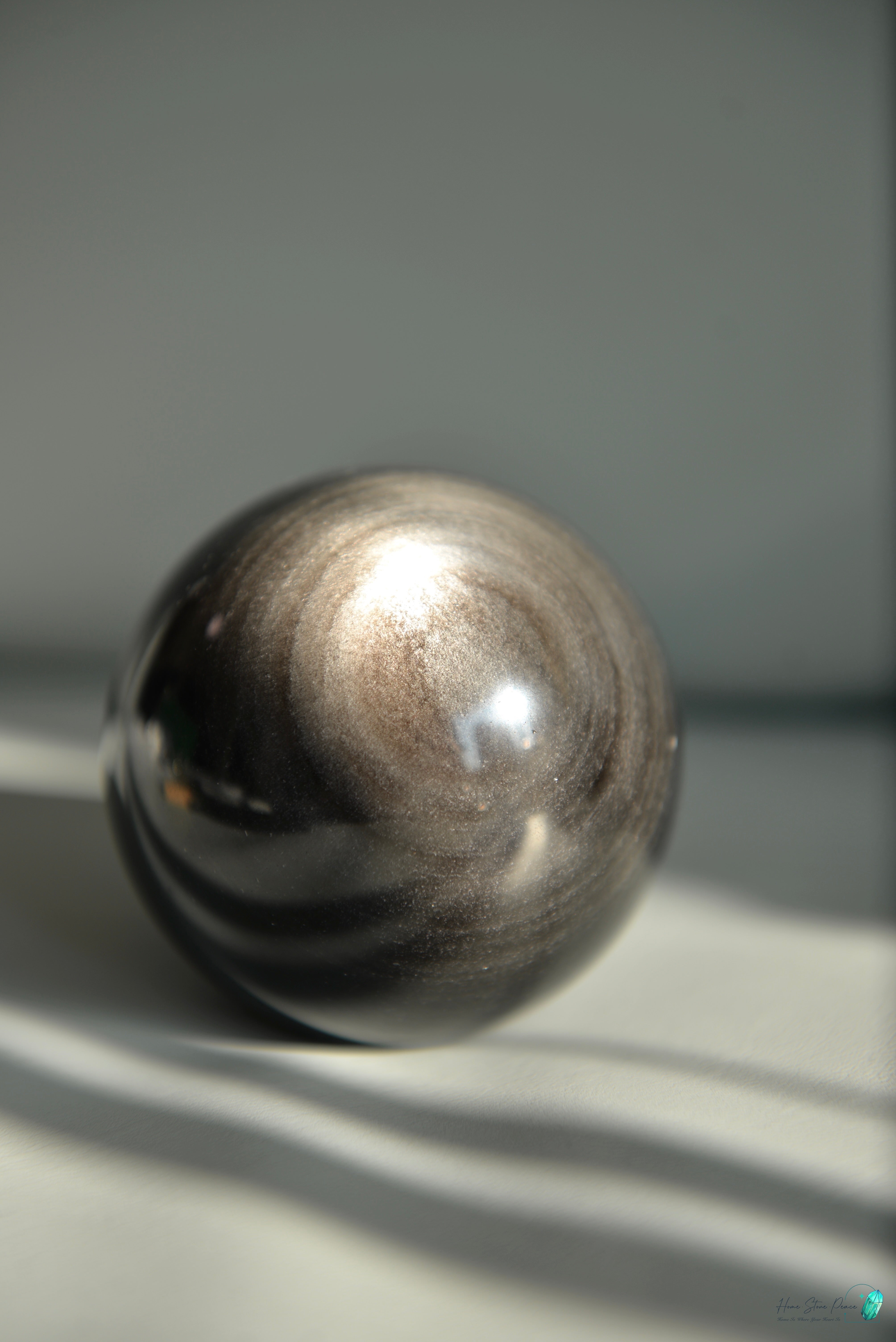 銀曜石球 Silver Sheen Obsidian Sphere