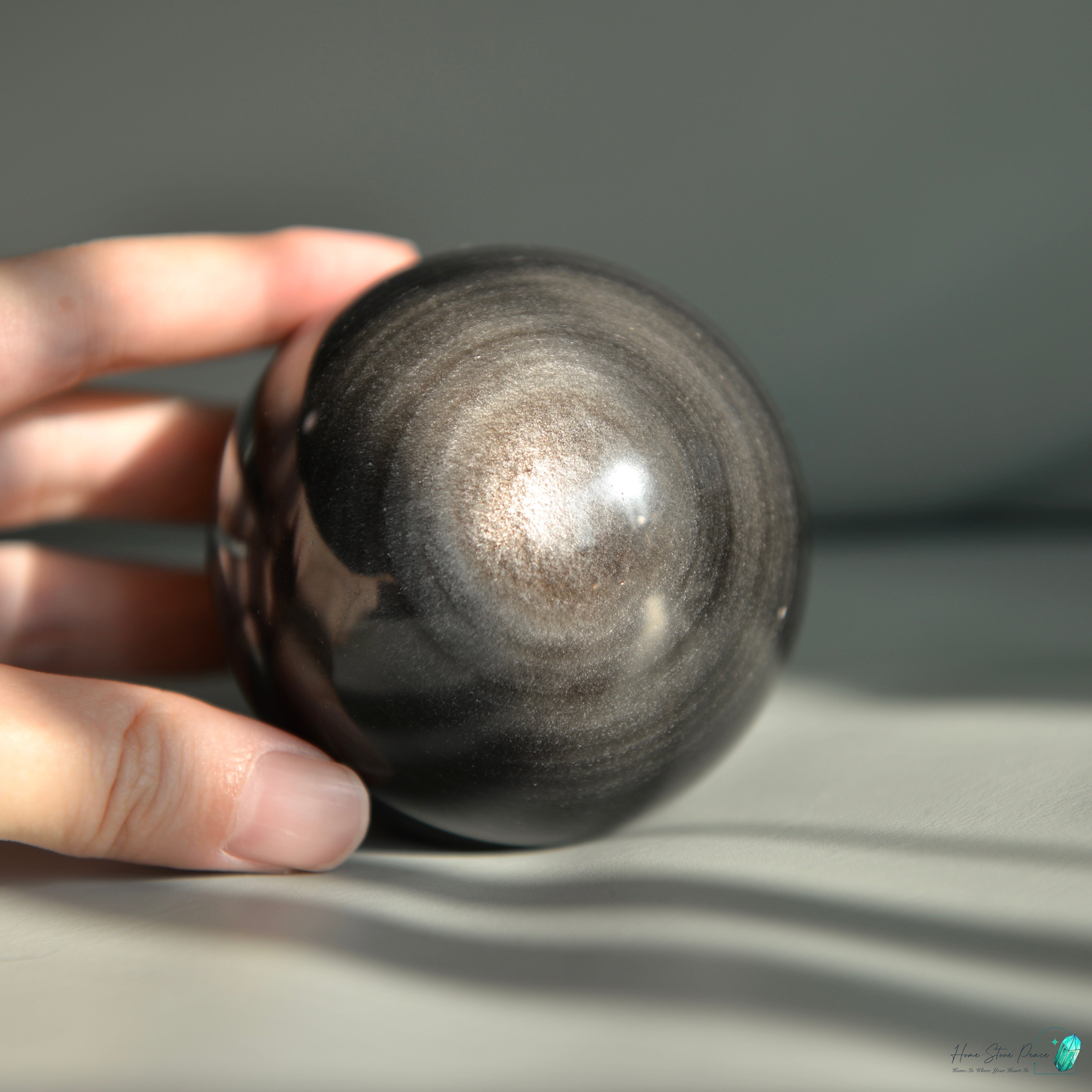 銀曜石球 Silver Sheen Obsidian Sphere