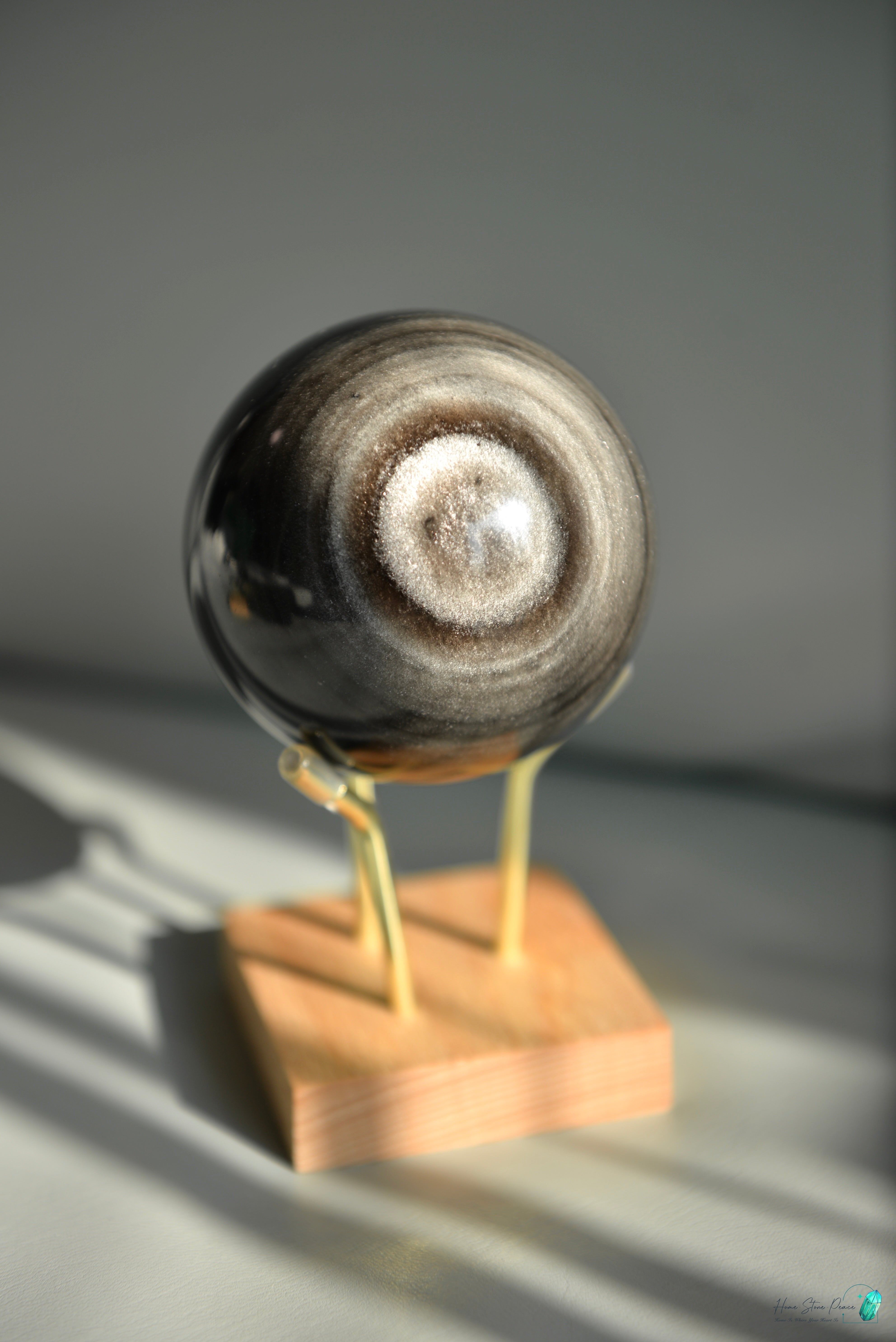 銀曜石球 Silver Sheen Obsidian Sphere