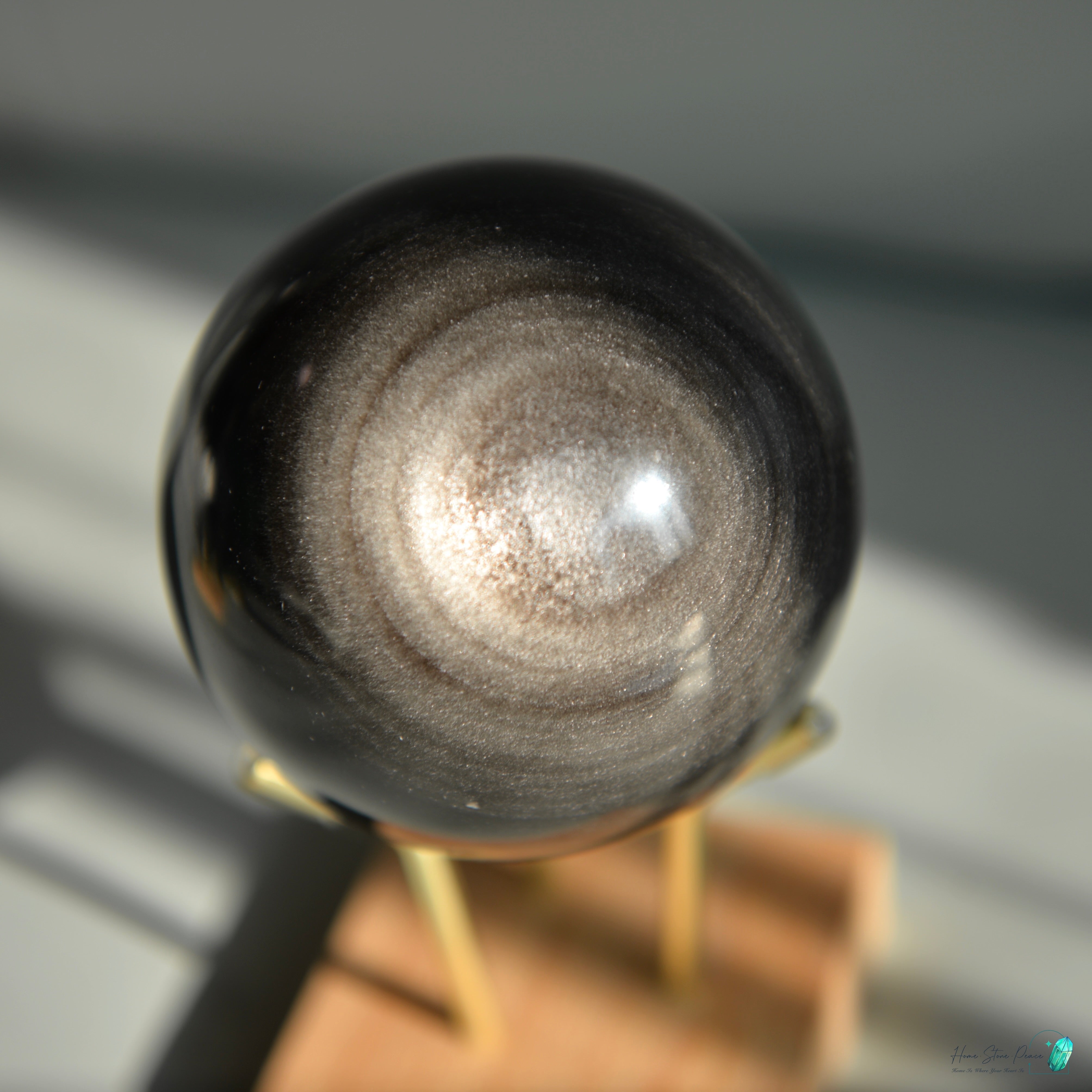 銀曜石球 Silver Sheen Obsidian Sphere