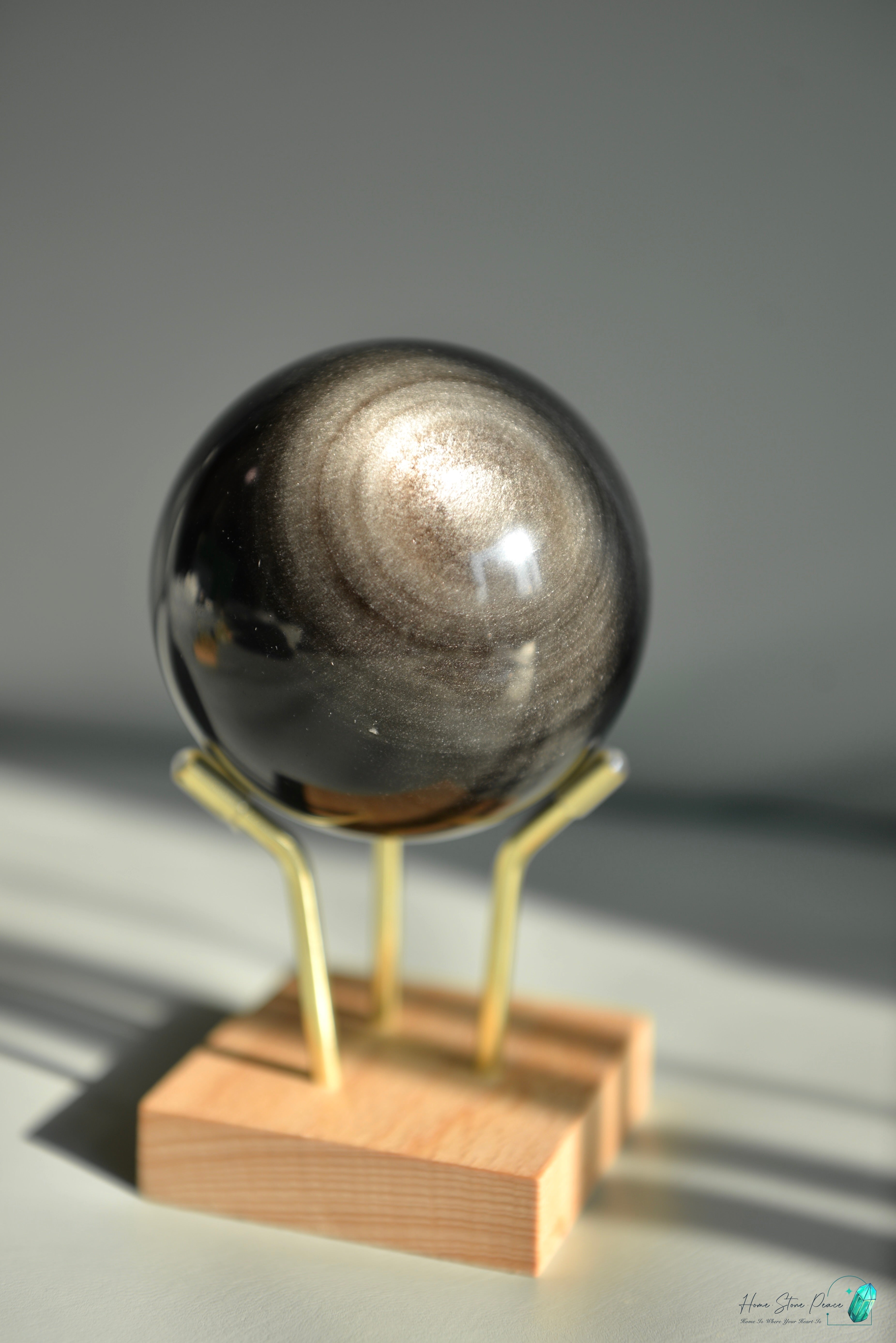 銀曜石球 Silver Sheen Obsidian Sphere