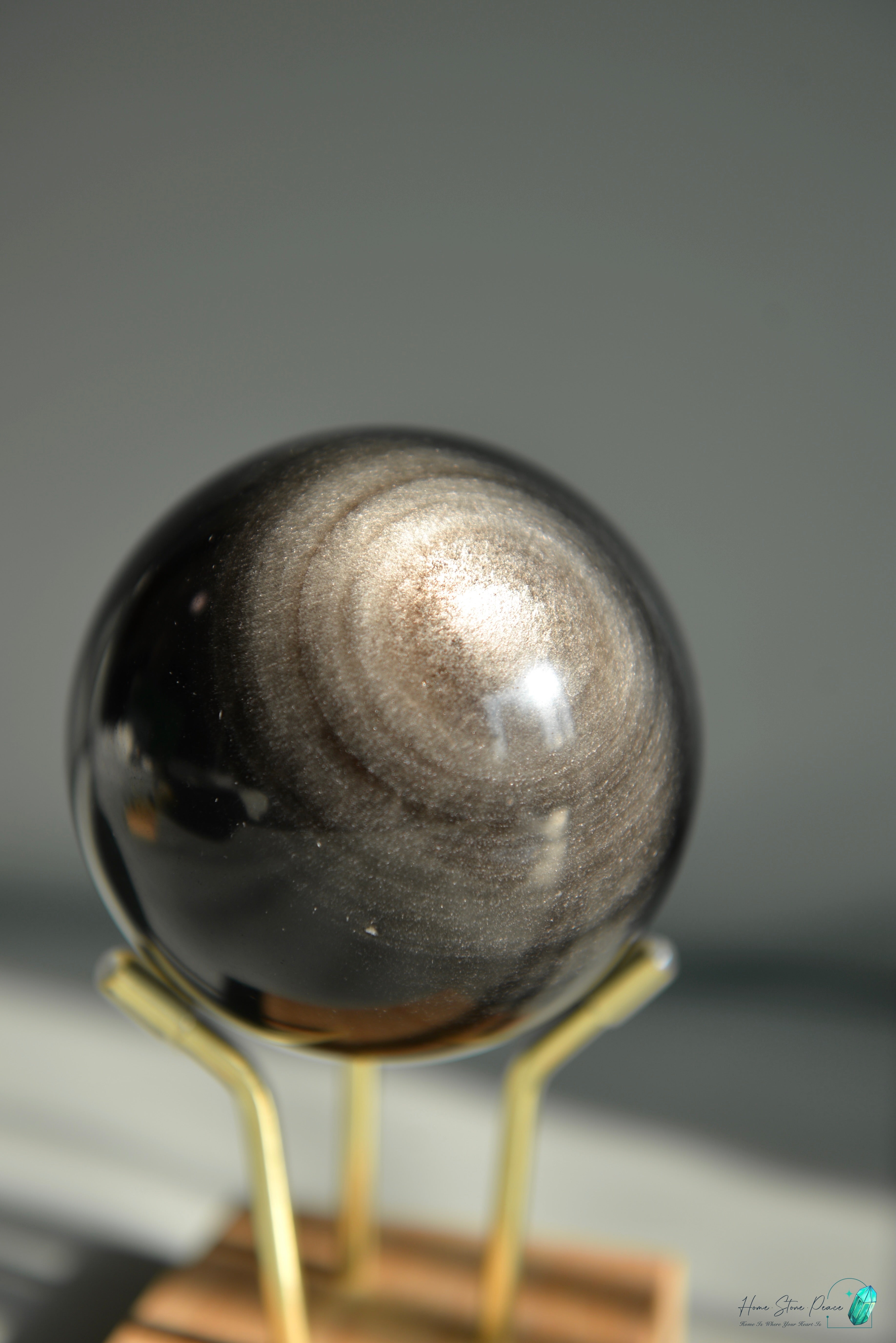 銀曜石球 Silver Sheen Obsidian Sphere