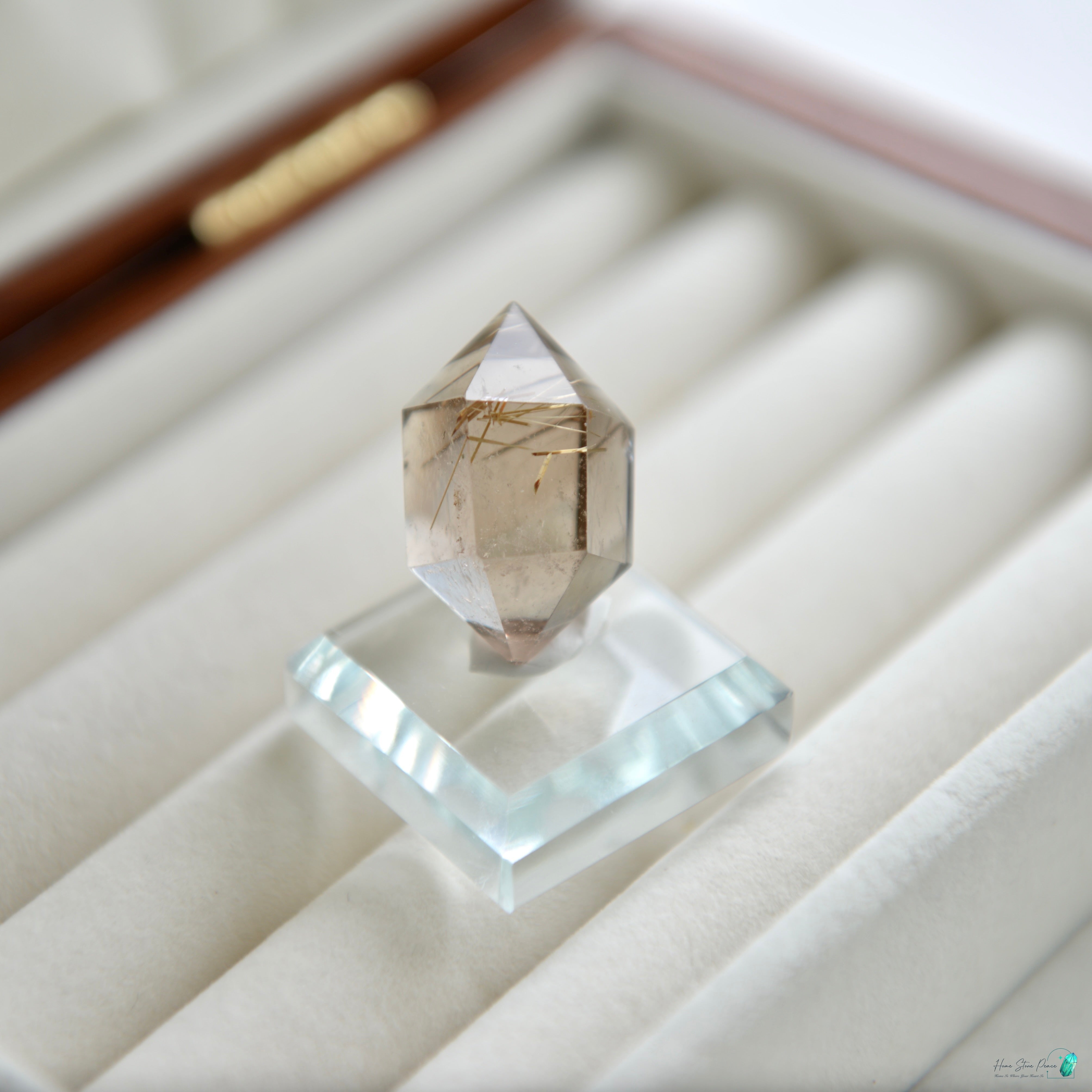 巴西雙尖金髮水晶 Brazilian Double Terminated Gold Rutilated Quartz