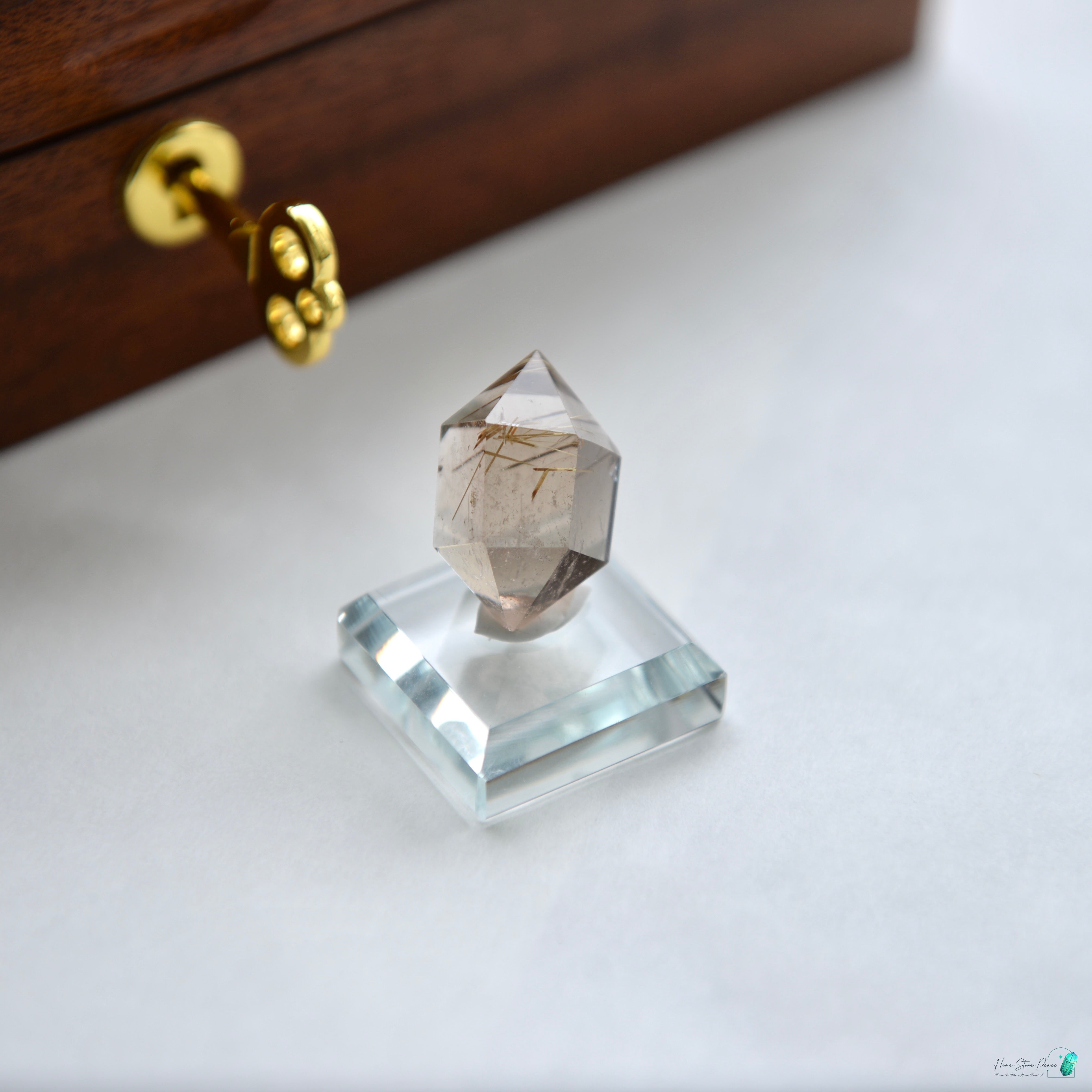 巴西雙尖金髮水晶 Brazilian Double Terminated Gold Rutilated Quartz