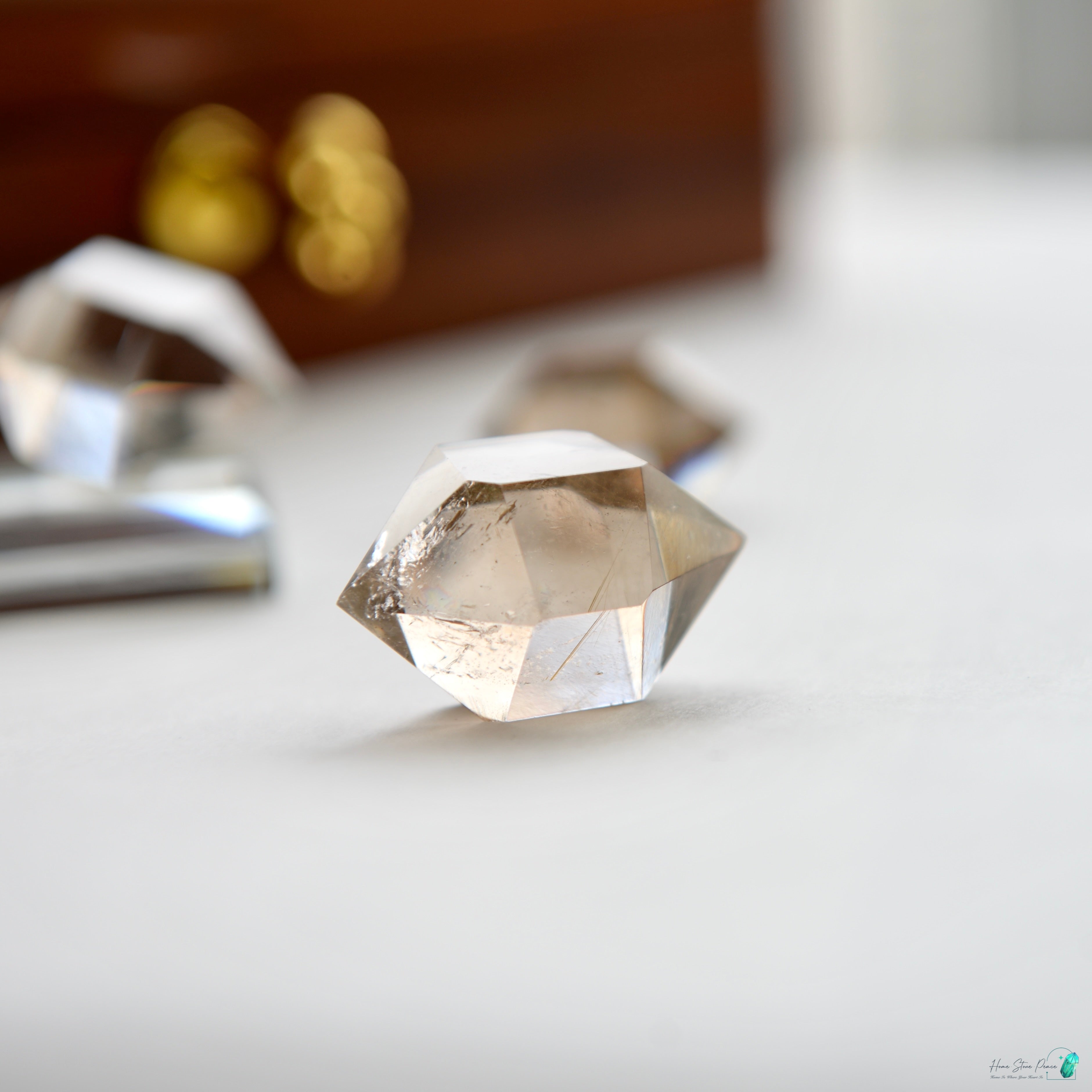 巴西雙尖金髮水晶 Brazilian Double Terminated Gold Rutilated Quartz