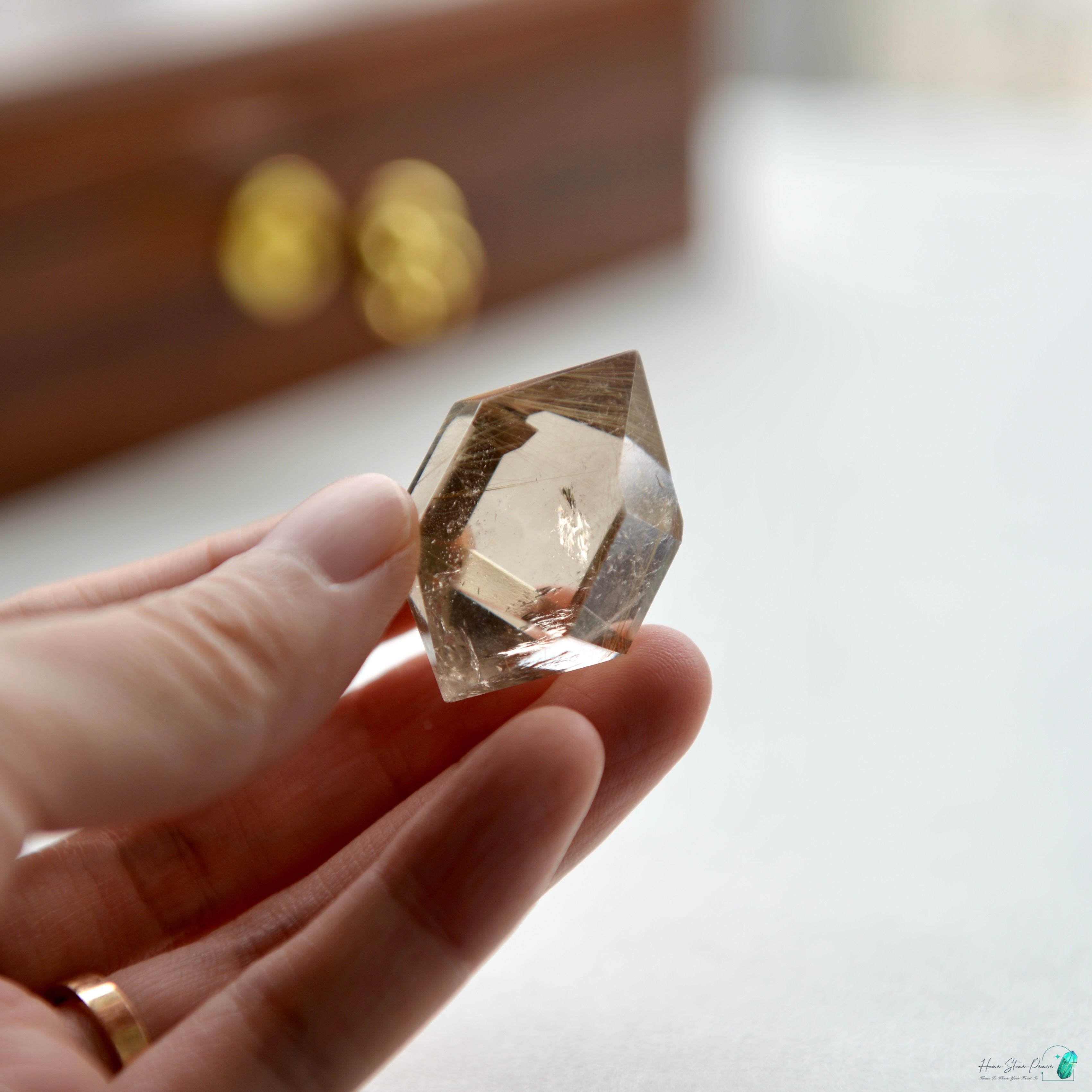 巴西雙尖金髮水晶 Brazilian Double Terminated Gold Rutilated Quartz