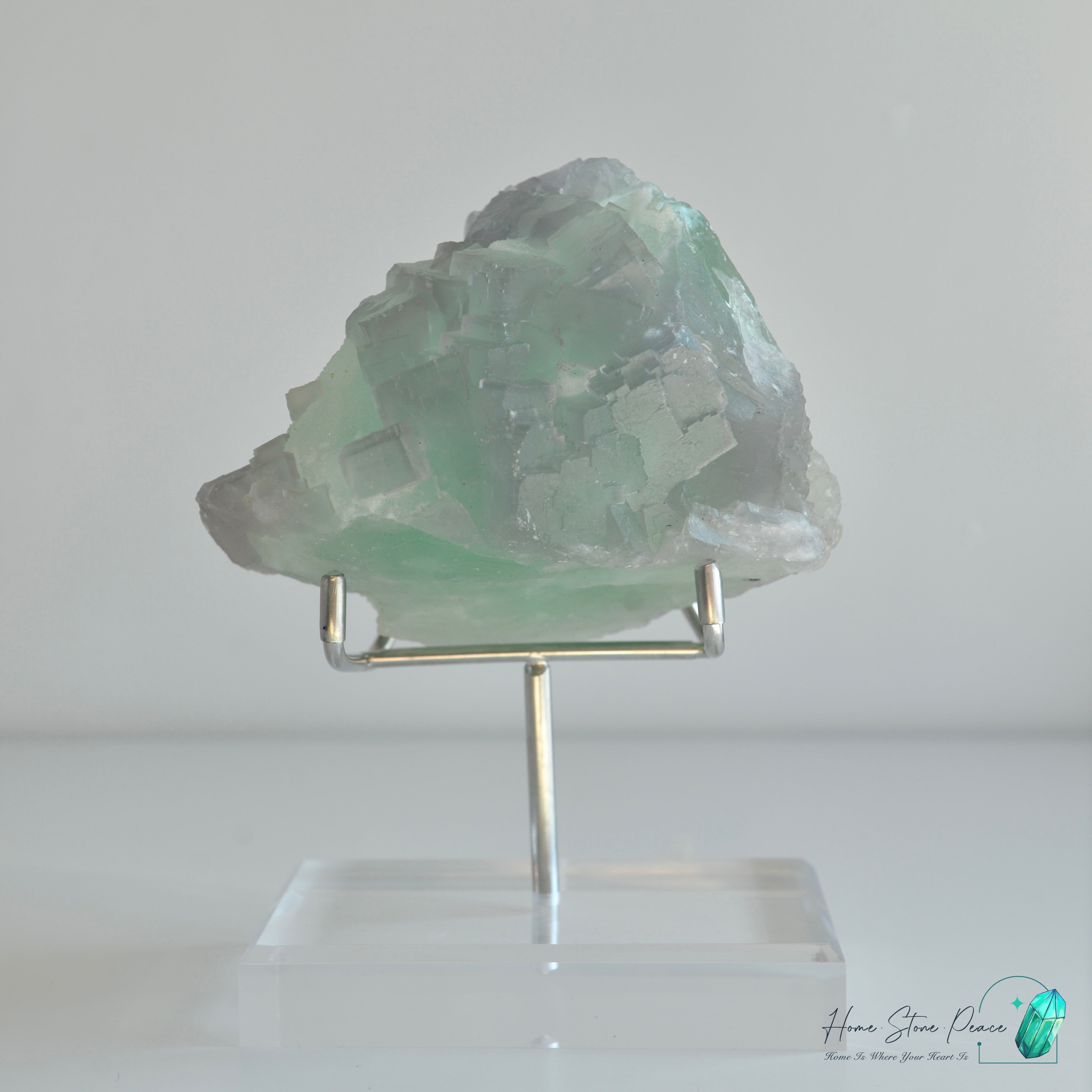 綠紫螢石小山丘連底座 Green and Purple Fluorite Mountain with Stand