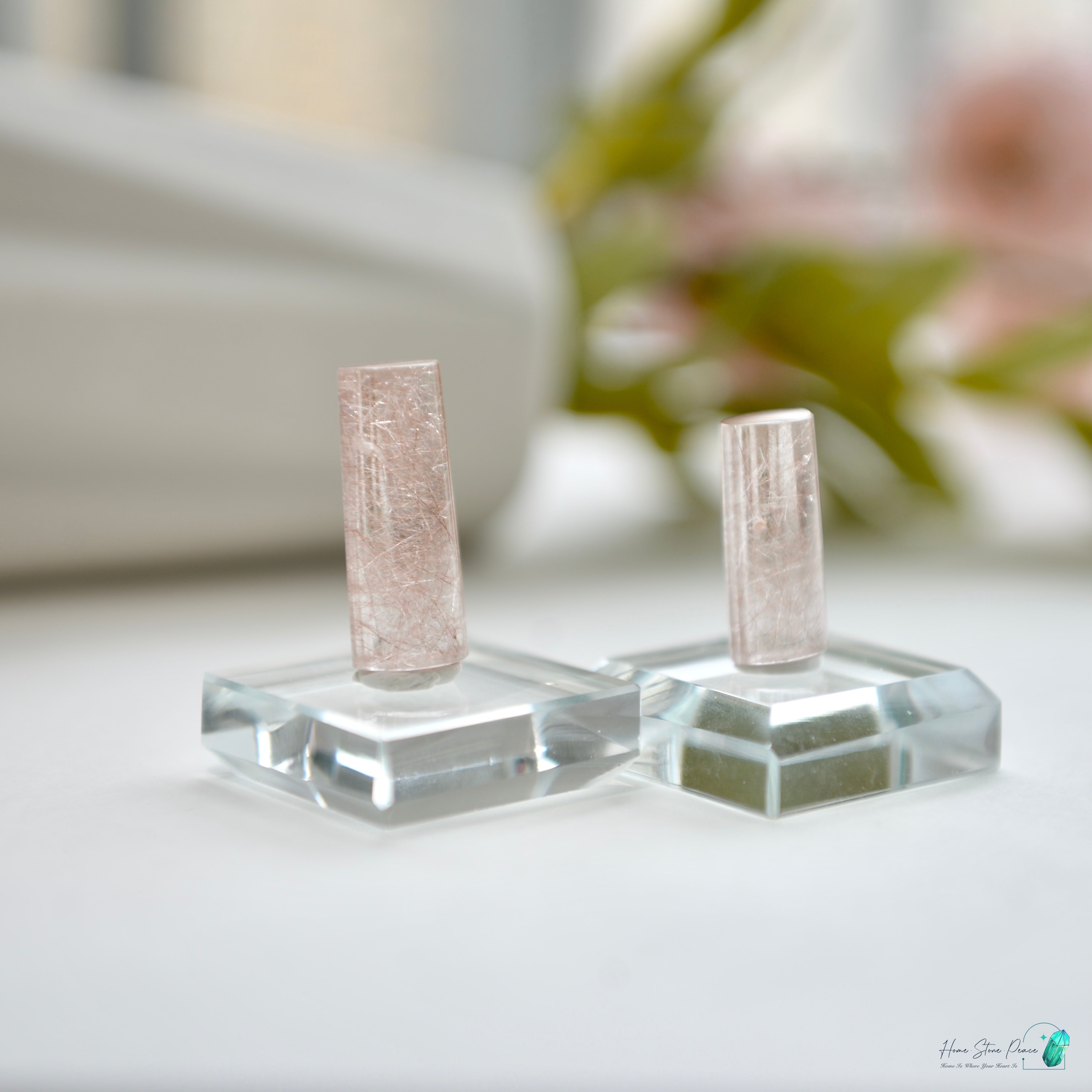 巴西粉紅髮晶隨形 Brazilian Pink Rutilated Quartz